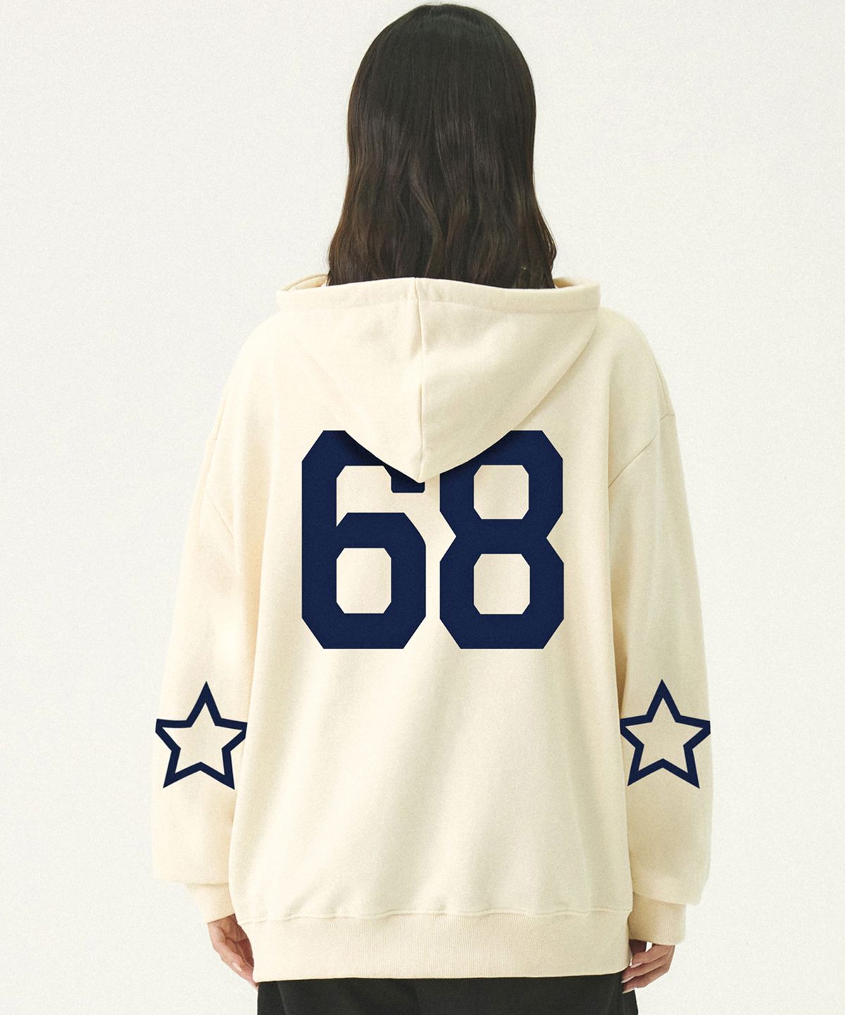 그레이버(GRAVER) [UNISEX]엘보우 68 STAR 후드티_크림