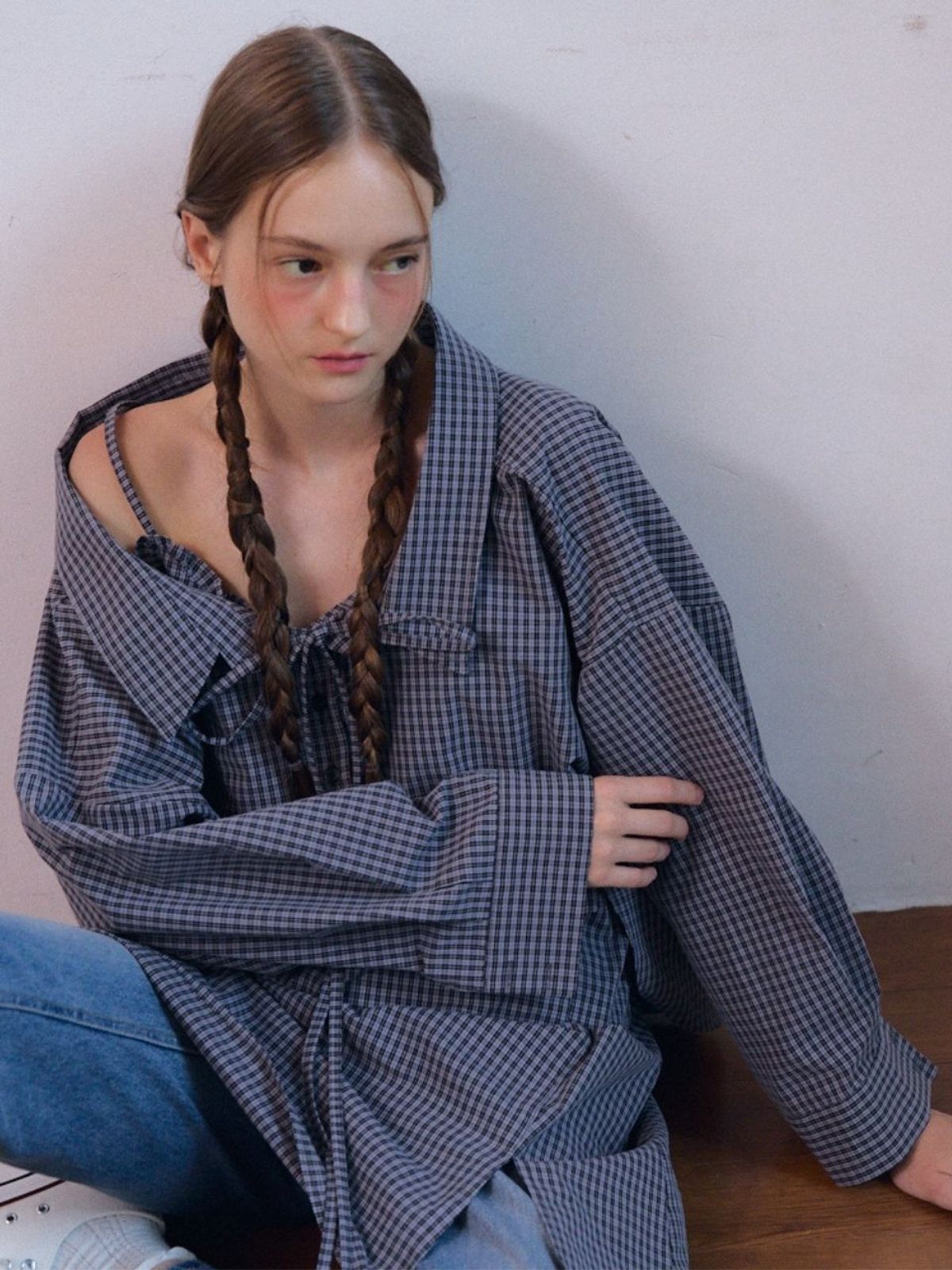 패브릭서울(FABRICSEOUL) sweet bolero shirts_grey check