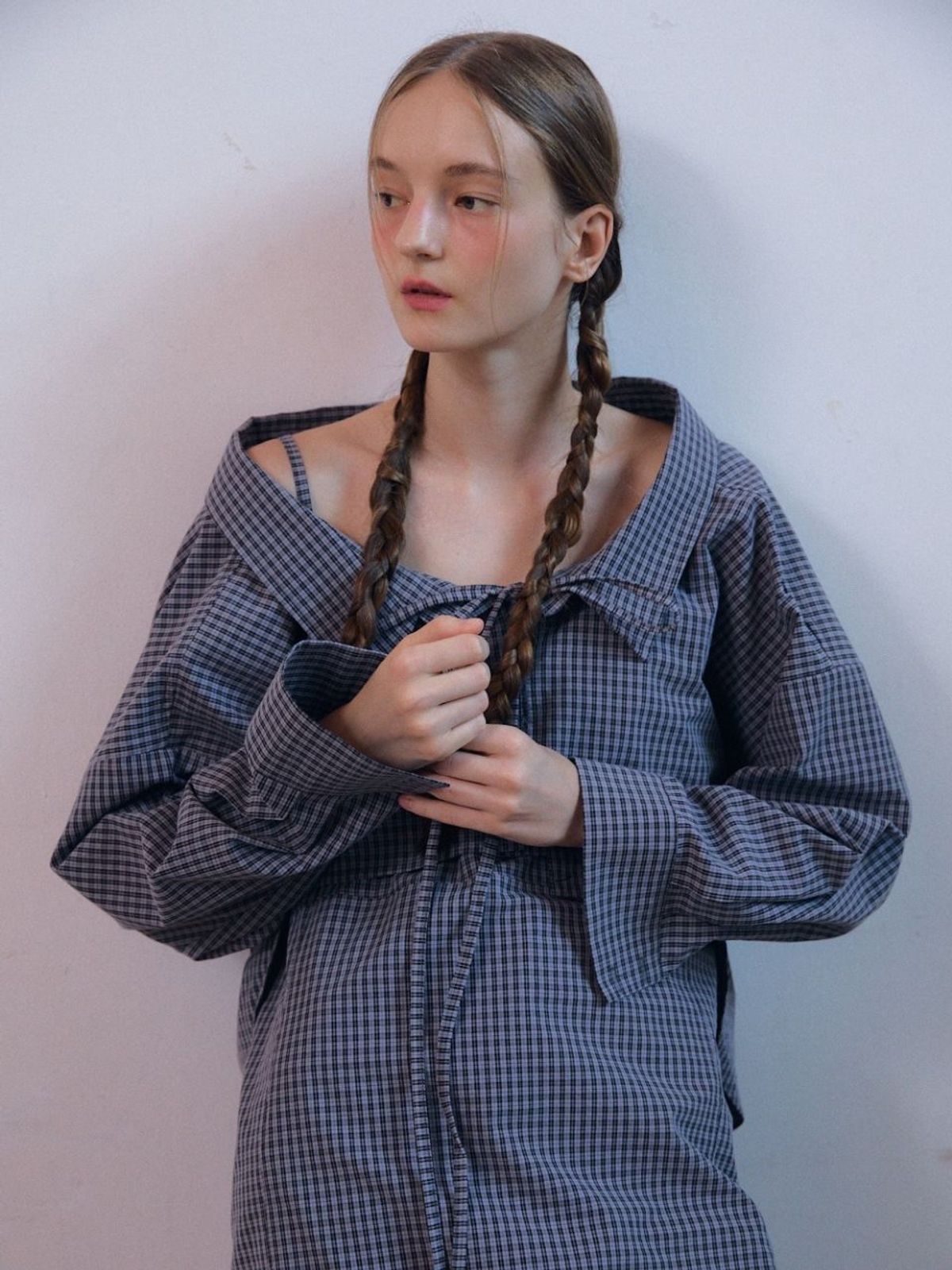 패브릭서울(FABRICSEOUL) sweet bolero shirts_grey check