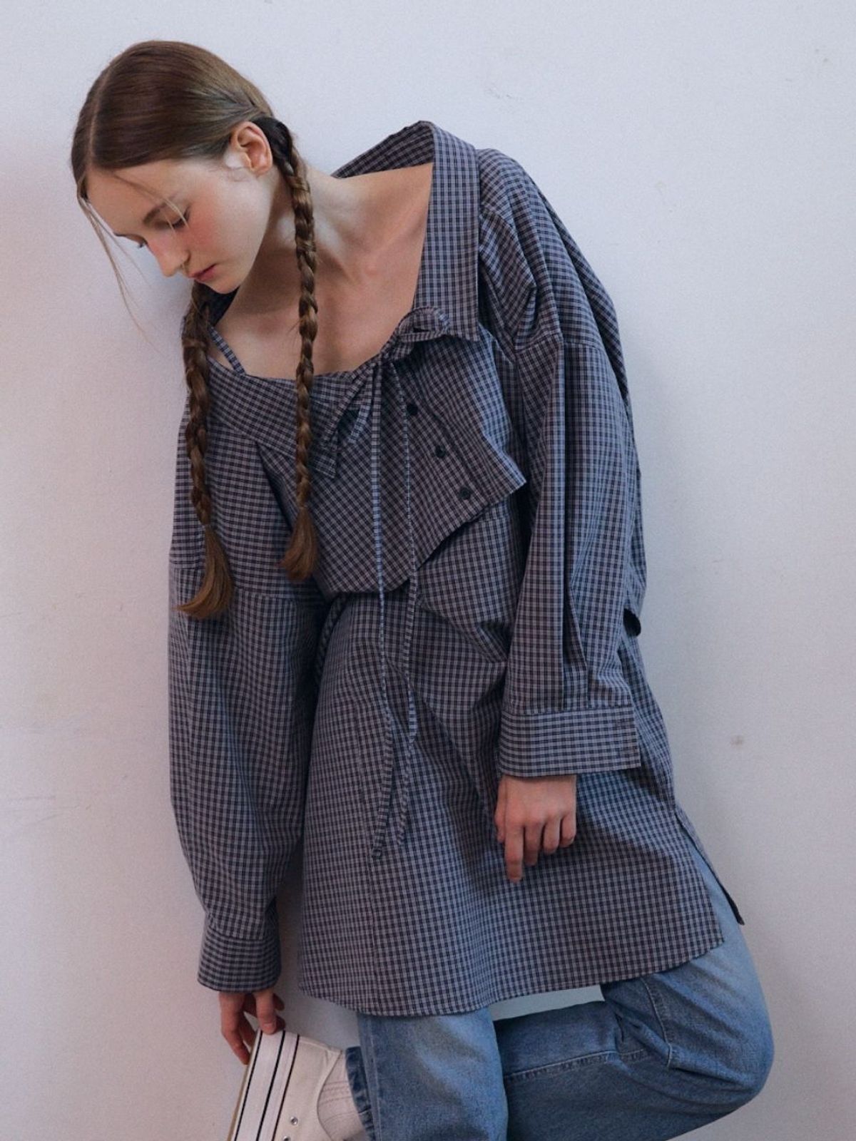 패브릭서울(FABRICSEOUL) sweet bolero shirts_grey check