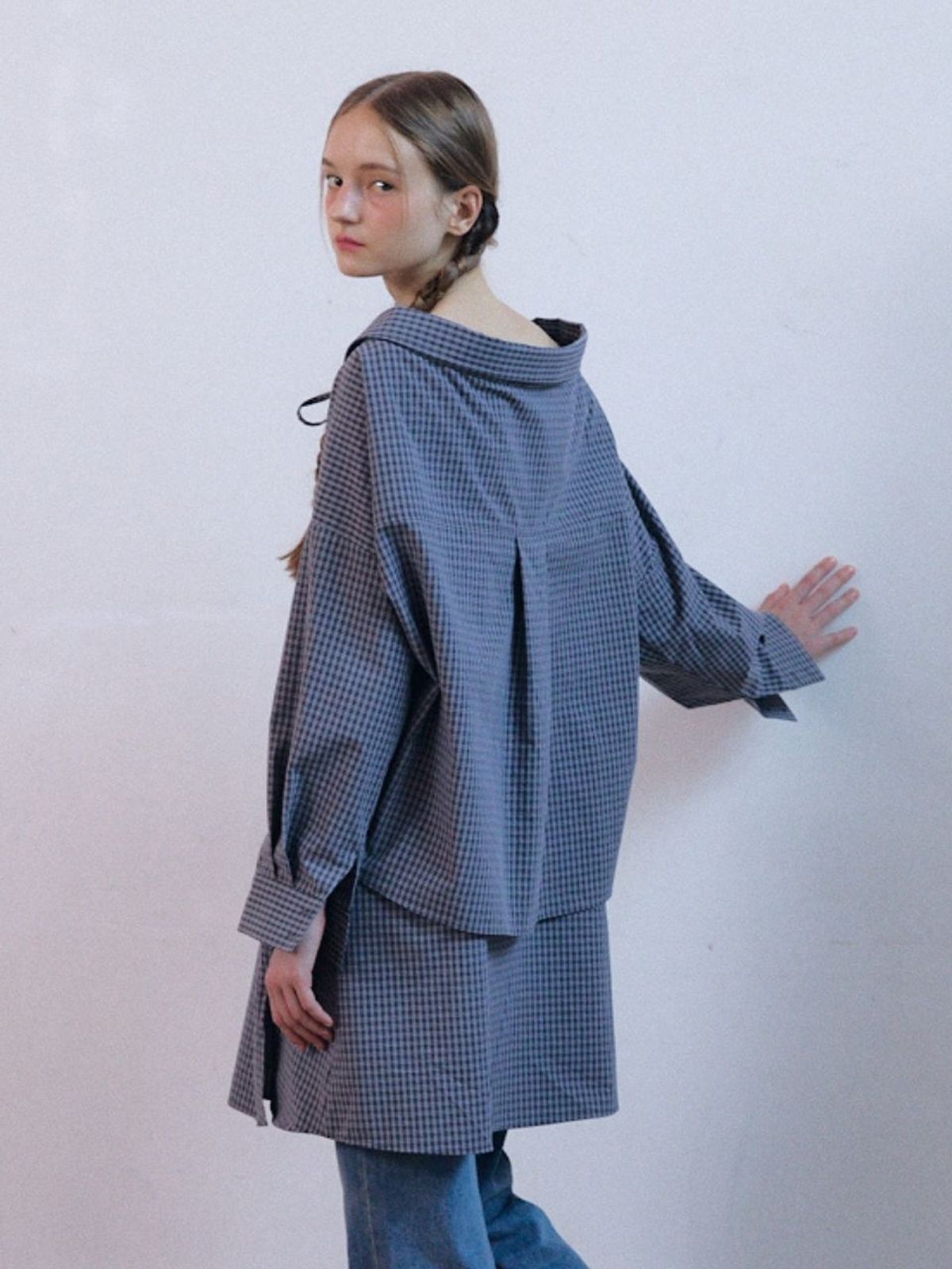 패브릭서울(FABRICSEOUL) sweet bolero shirts_grey check