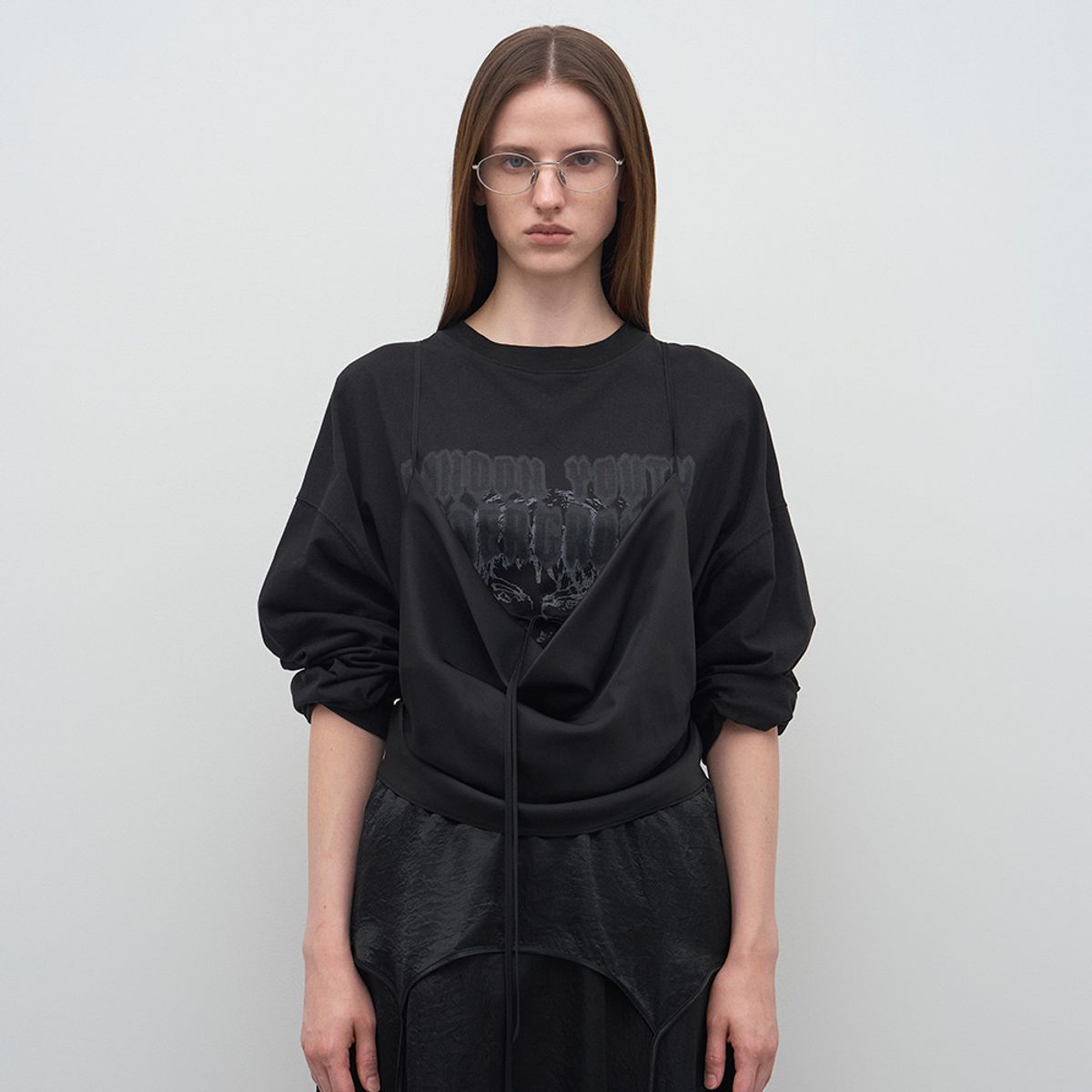 엘씨디씨티엠(LCDC™) COWLNECK SATIN TOP