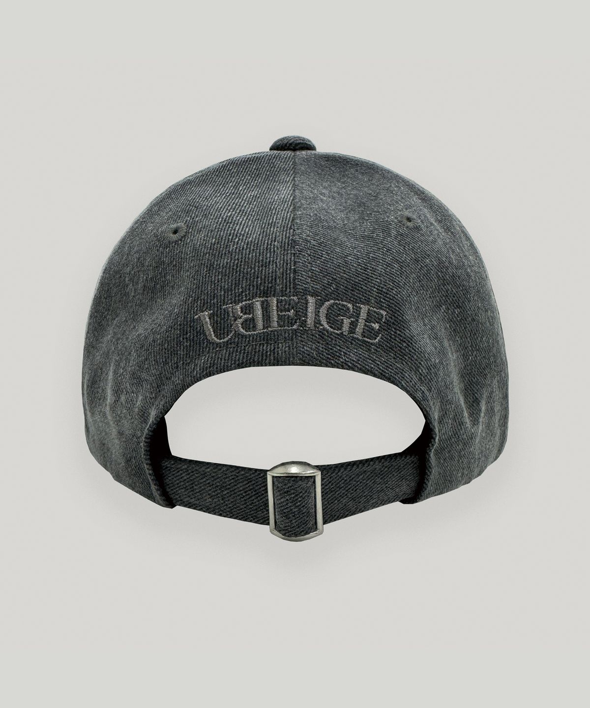 유베이지(UBEIGE) 리본 피그먼트 볼캡 (Charcoal)