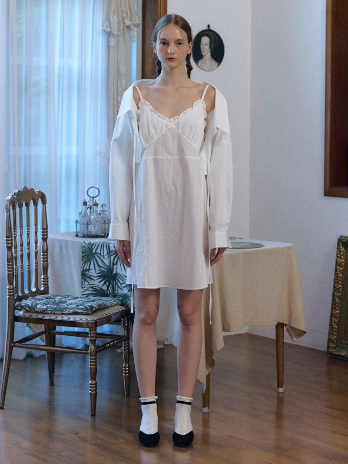 패브릭서울(FABRICSEOUL) sweet slip frill mini dress_ivory
