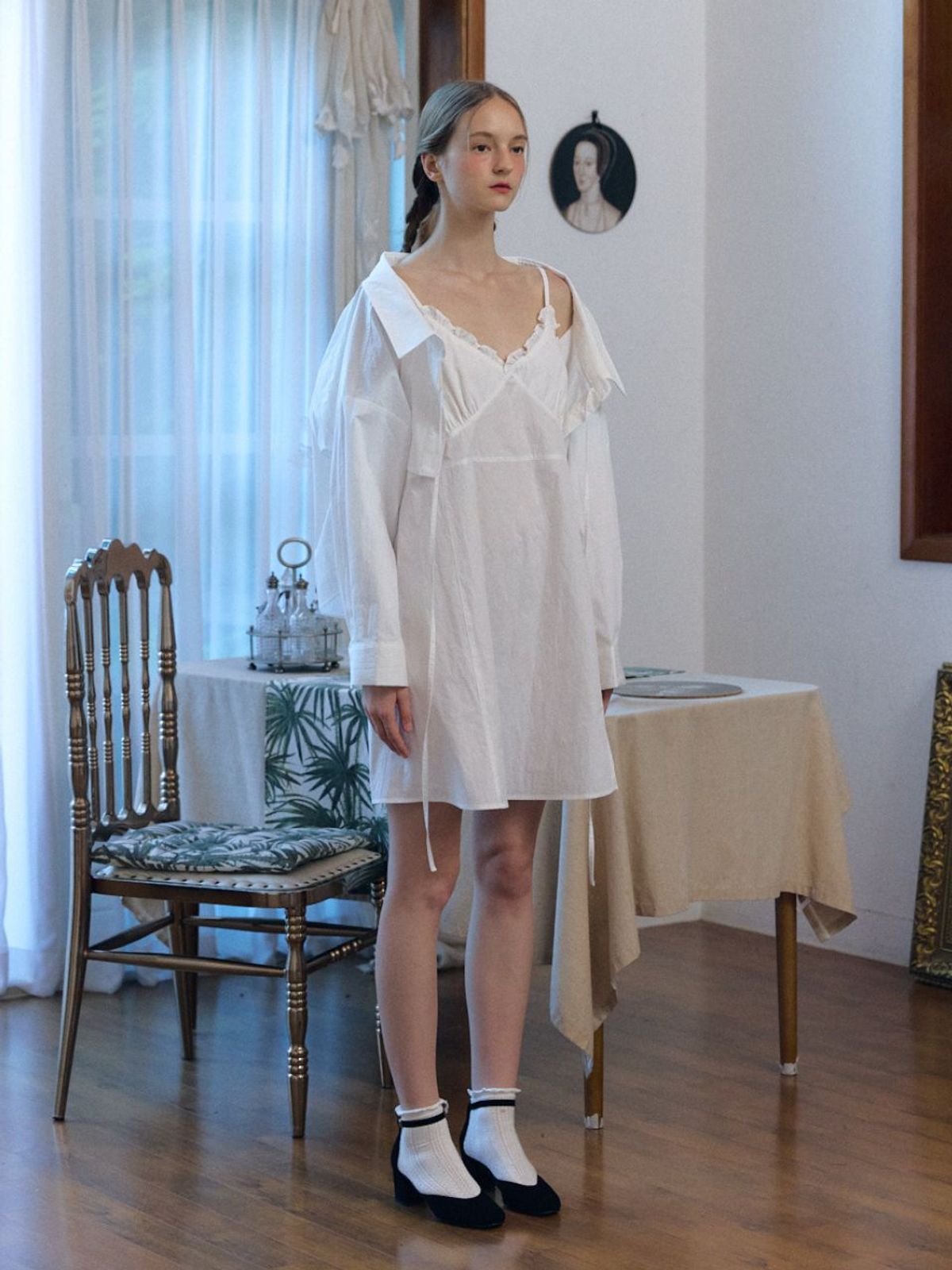 패브릭서울(FABRICSEOUL) sweet slip frill mini dress_ivory