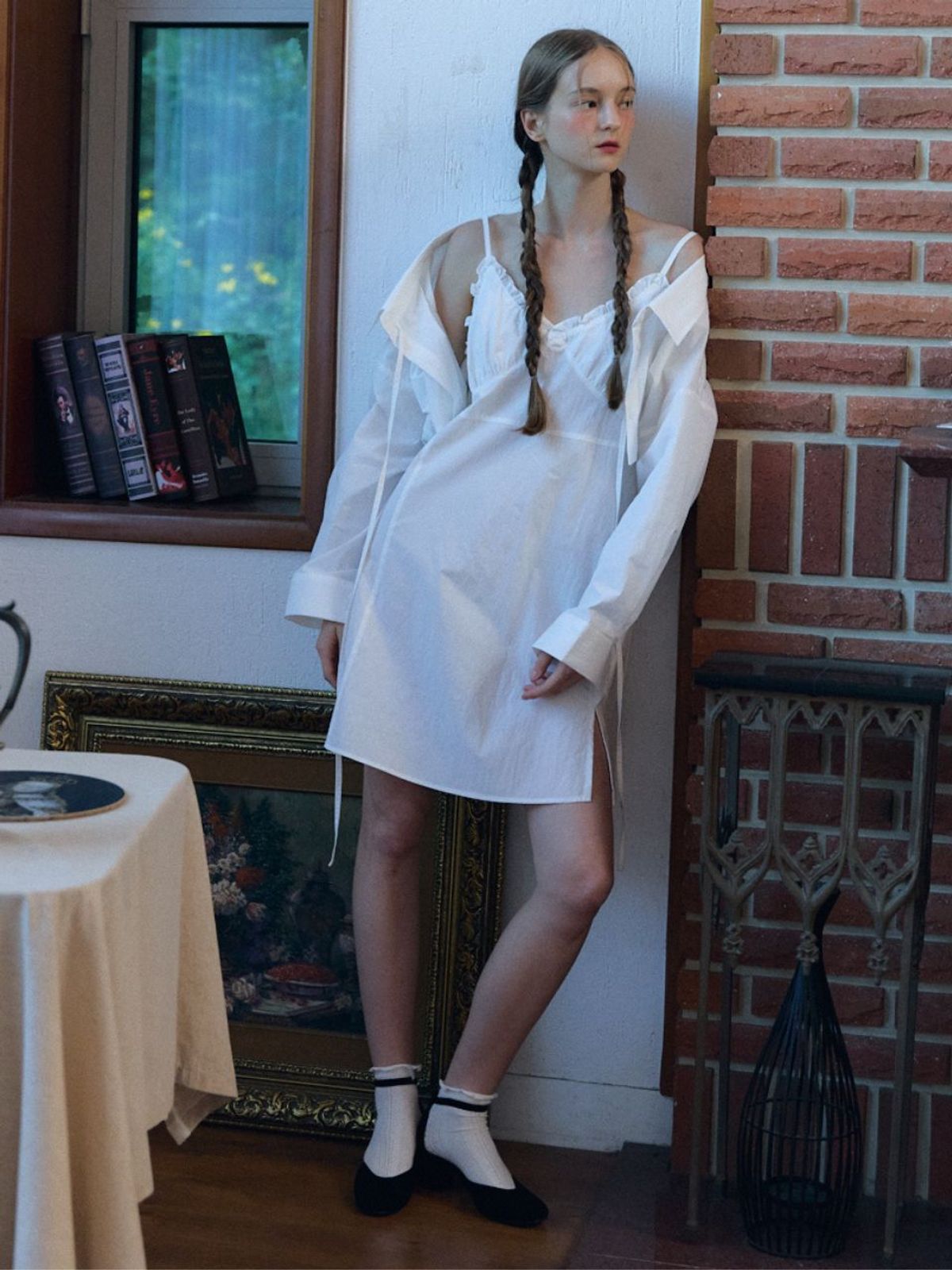 패브릭서울(FABRICSEOUL) sweet slip frill mini dress_ivory