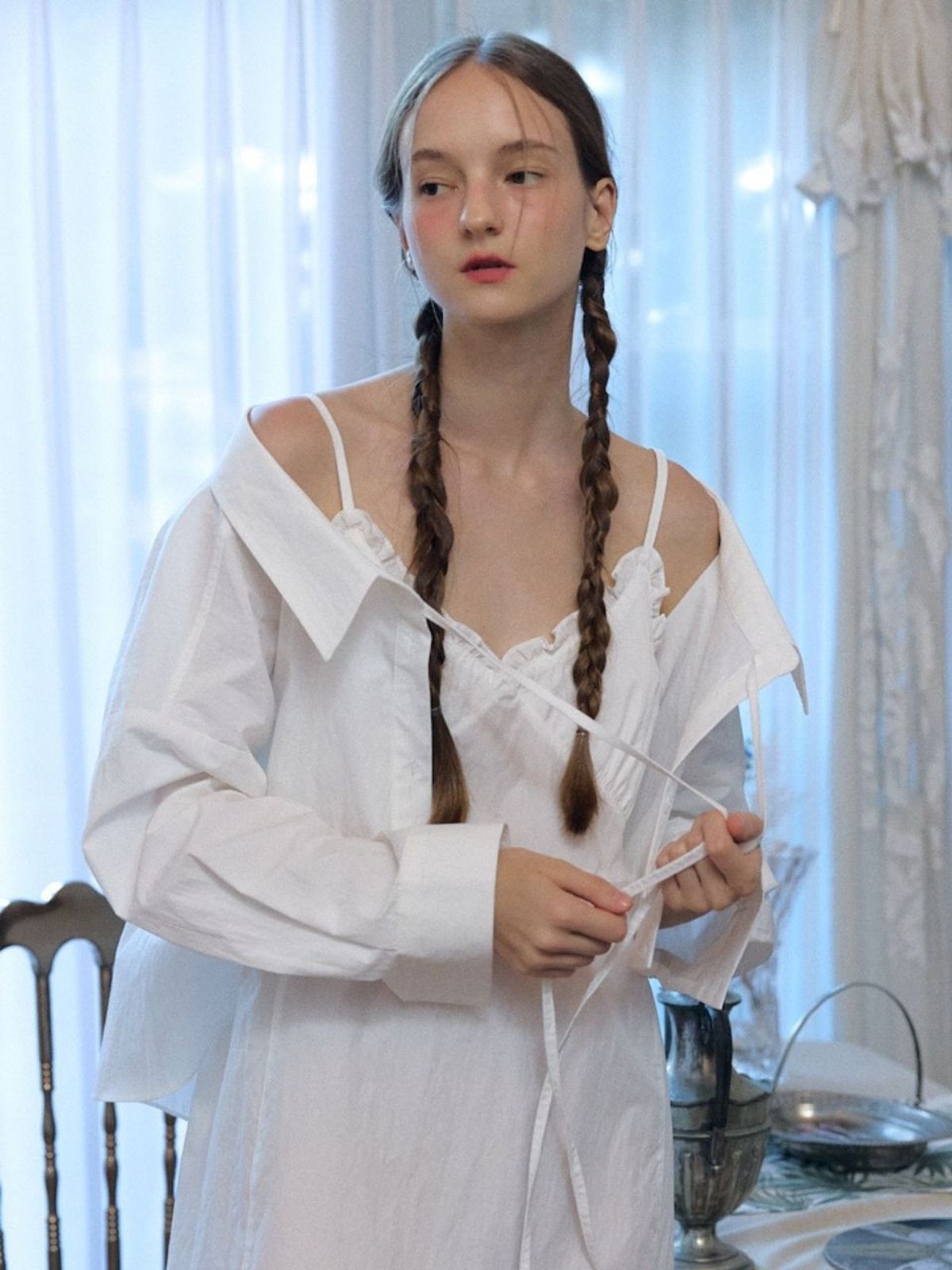 패브릭서울(FABRICSEOUL) sweet slip frill mini dress_ivory