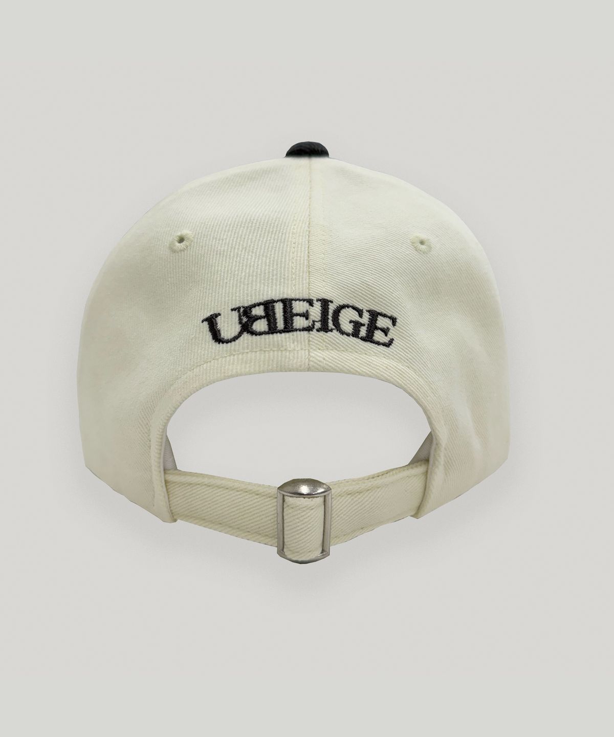 유베이지(UBEIGE) 리본 피그먼트 볼캡 (Charcoal/Cream)