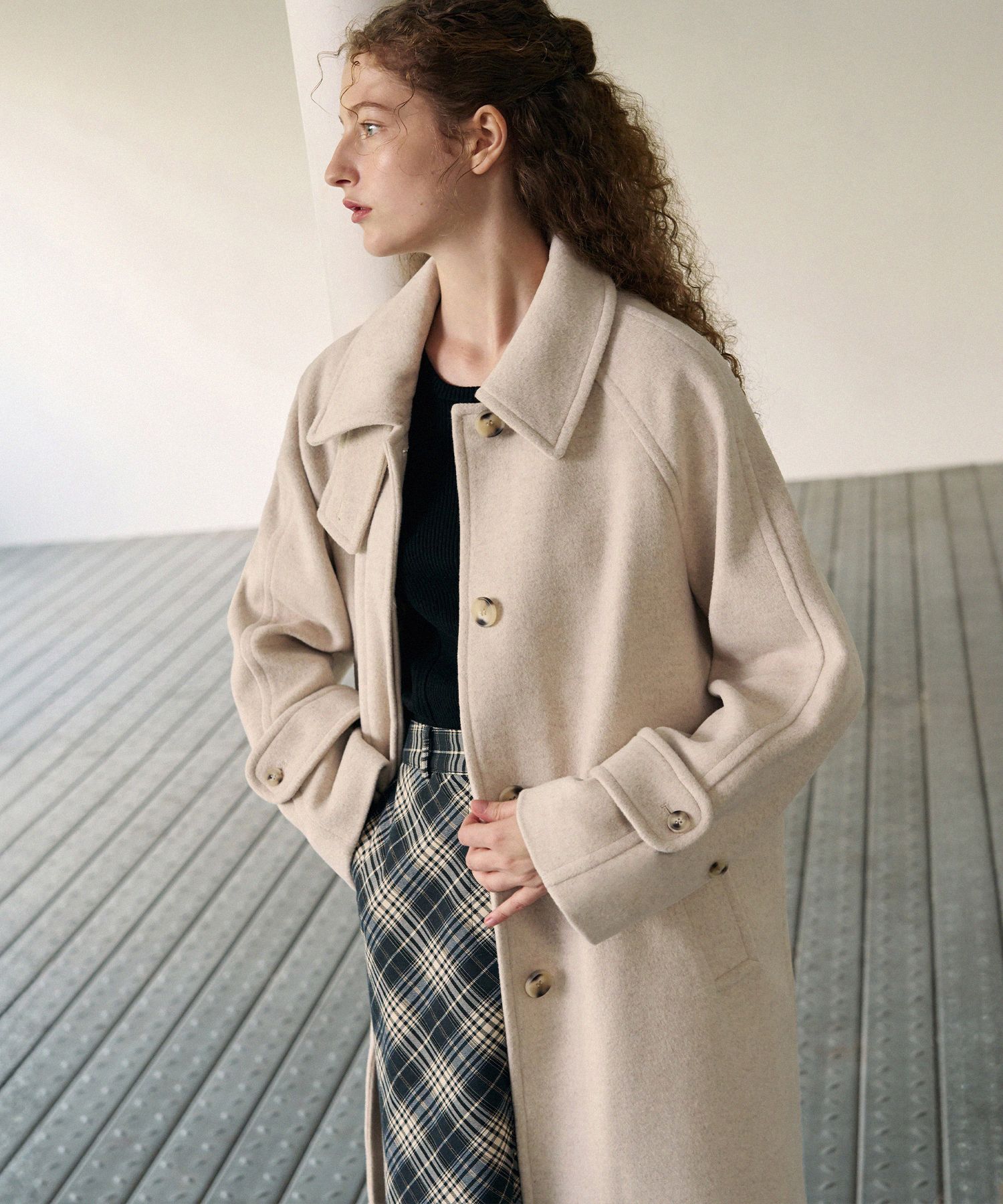 MUSINSA公式 | DRAWFIT WOMEN Soft Cashmere Single Balmacaan Coat