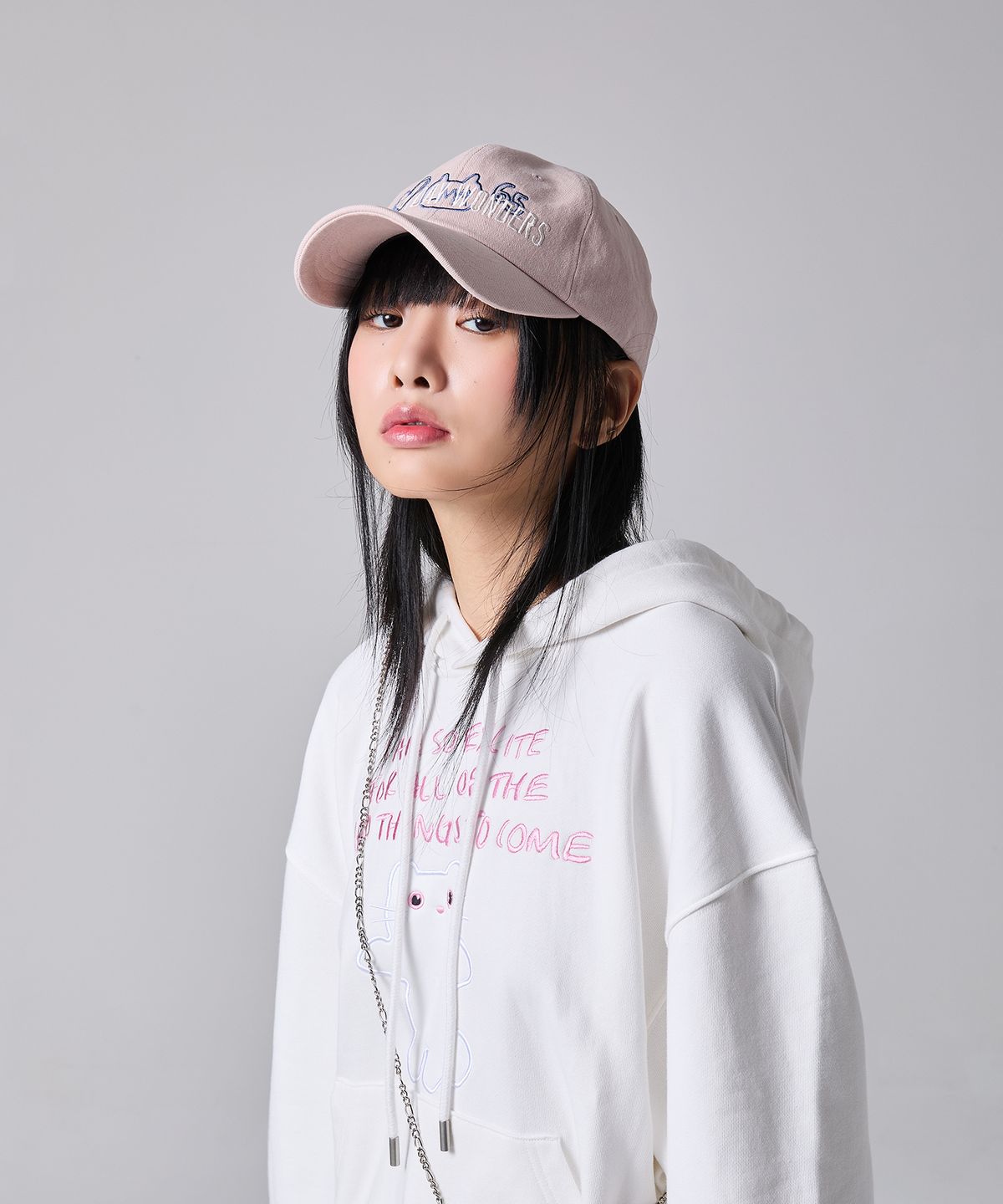 엘엠알(LMR) 드로잉 그래픽 레터링 볼캡 PINK