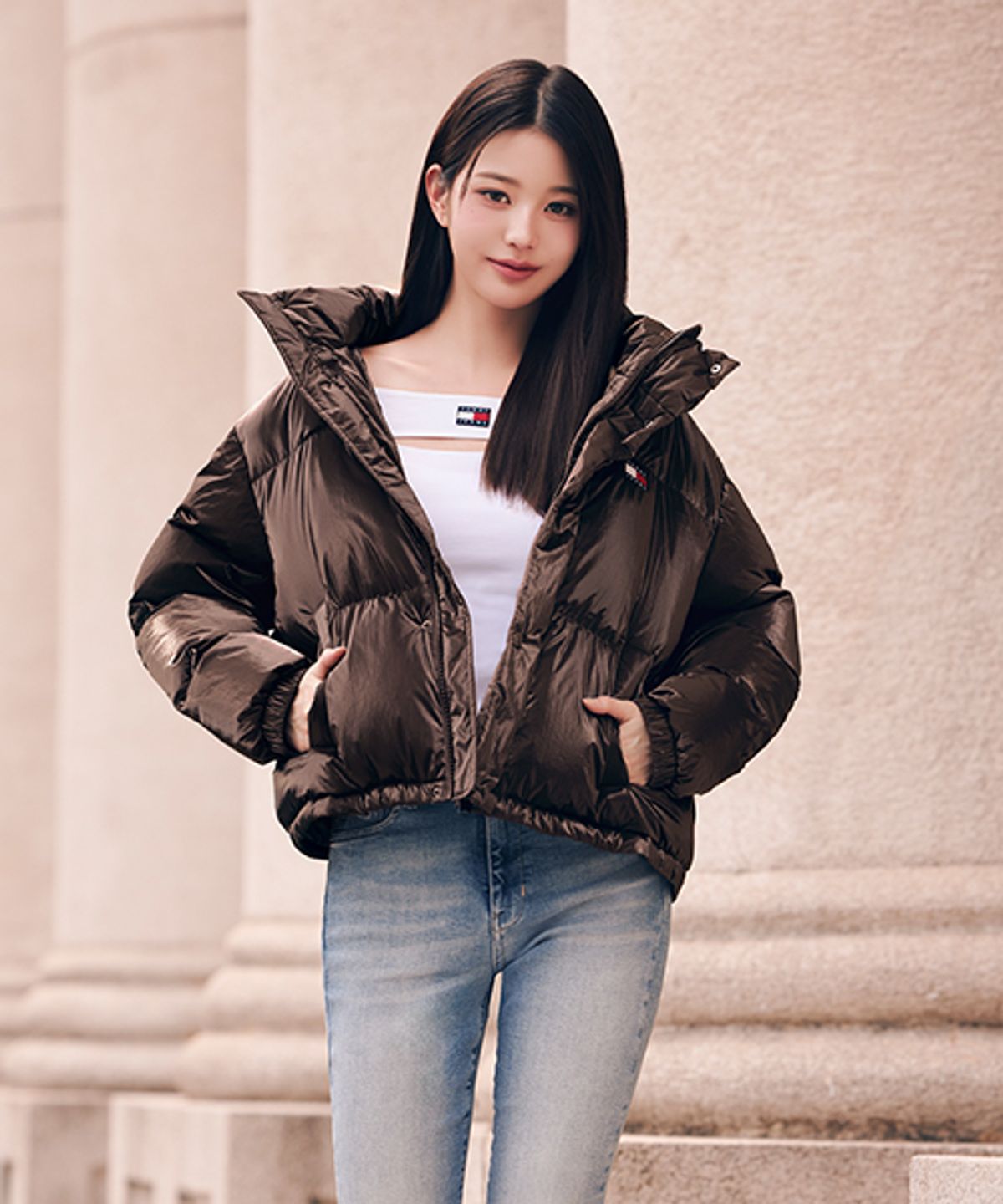 타미진스(TOMMY JEANS) 글로시 푸퍼 다운 (T32E7QJC25TWL1VLP)