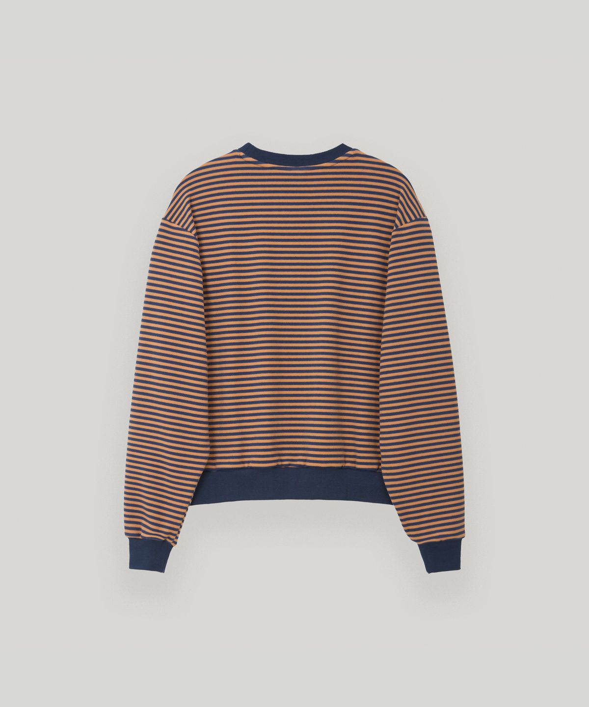 유베이지(UBEIGE) 스트라이프 플리스 맨투맨 (Orange/Navy)