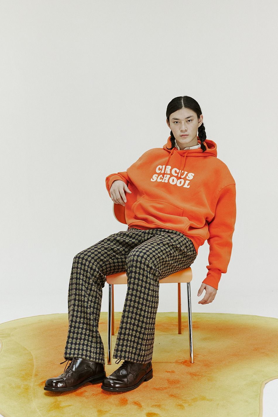 MUSINSA | YASE Wooden Horsehide Derby Shoes Brown