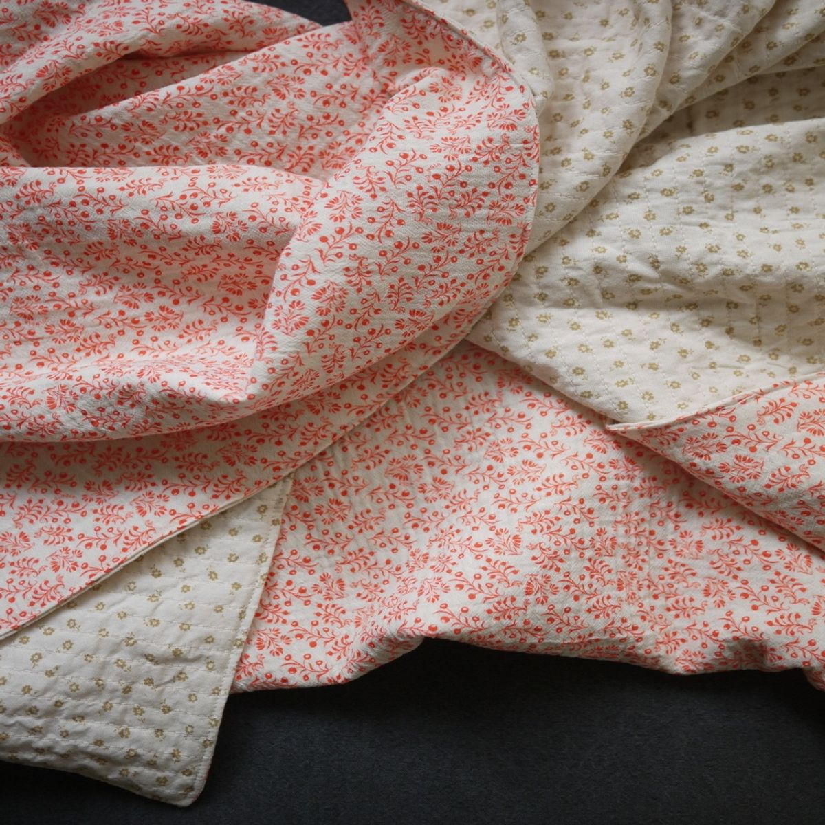 봄봄패브릭스(BOMBOM FABRICS) orange flower / 4Layer gauze blanket, 4중 거즈 블랭킷, 여름이불