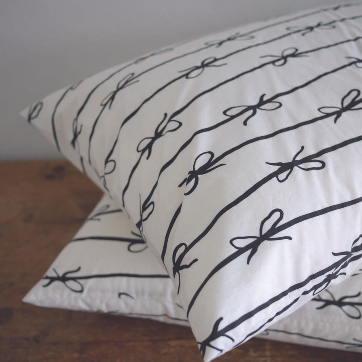 봄봄패브릭스(BOMBOM FABRICS) ribbon tape pillow case / 4colors