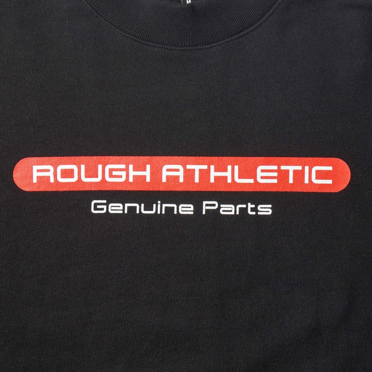 러프 애슬레틱(ROUGH ATHLETIC) 헤비웨이트 genuine parts 로고 맨투맨 -Black