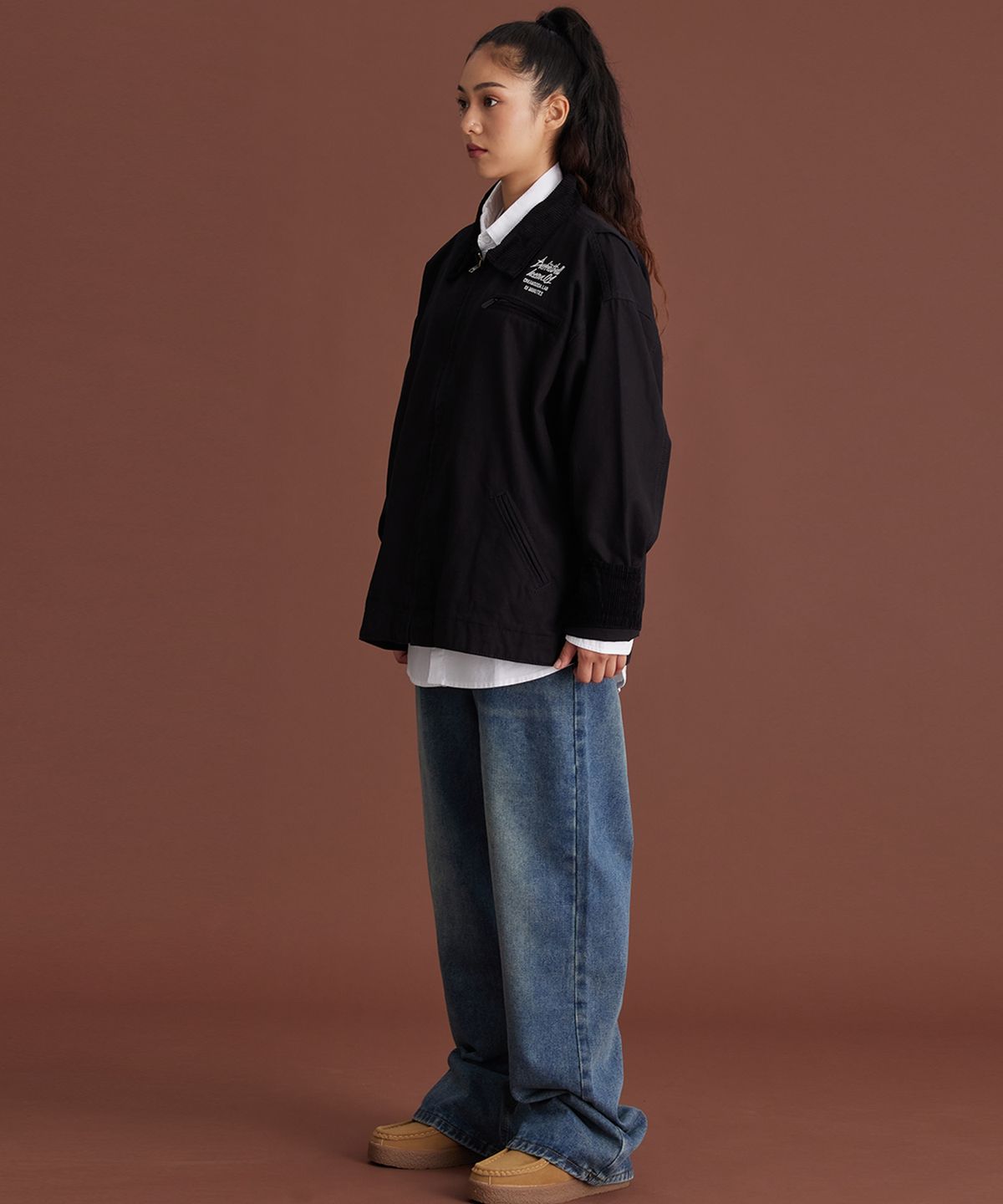 크림소다랩(CREAM SODA LAB) 캔버스 워크 자켓 블랙