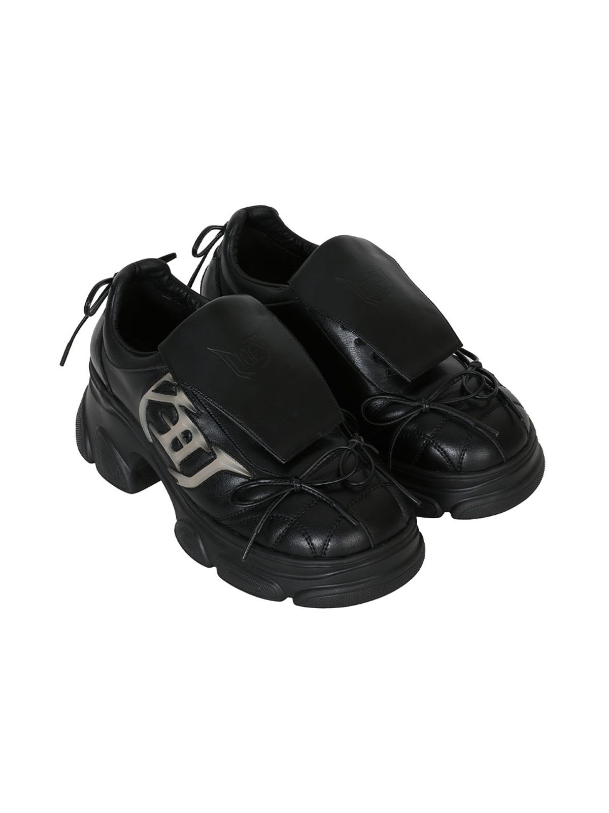 와이이이엘(YEEL) [HARDWORKUP X LEEY] RIBBON PLATFORM SNEAKERS BLACK