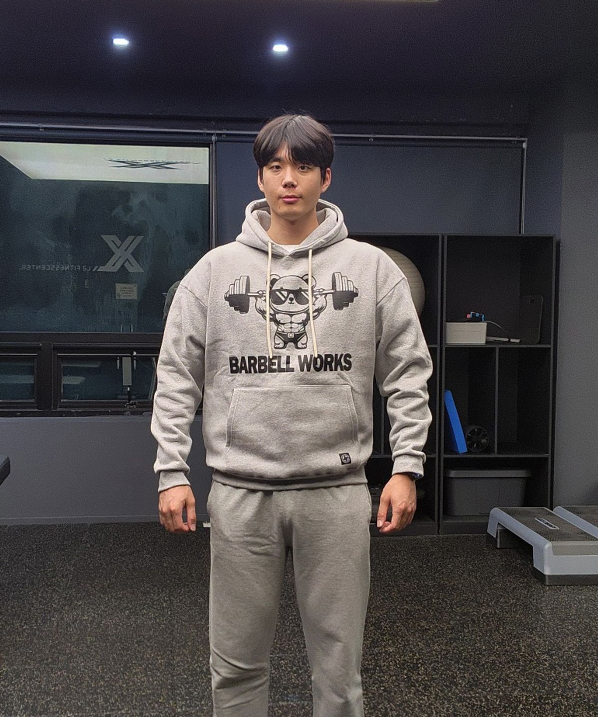 바벨웍스(BARBELLWORKS) 베어 기모 후드티