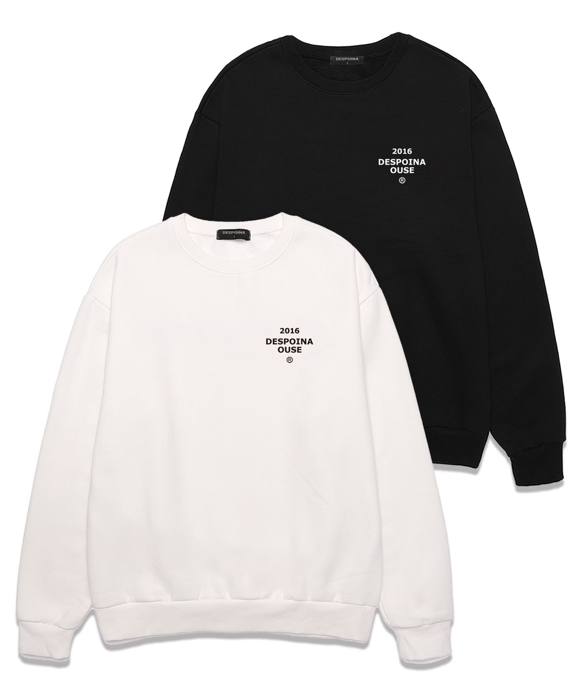 우즈(OUSE) Basic logo 맨투맨 (DLS014) 화이트