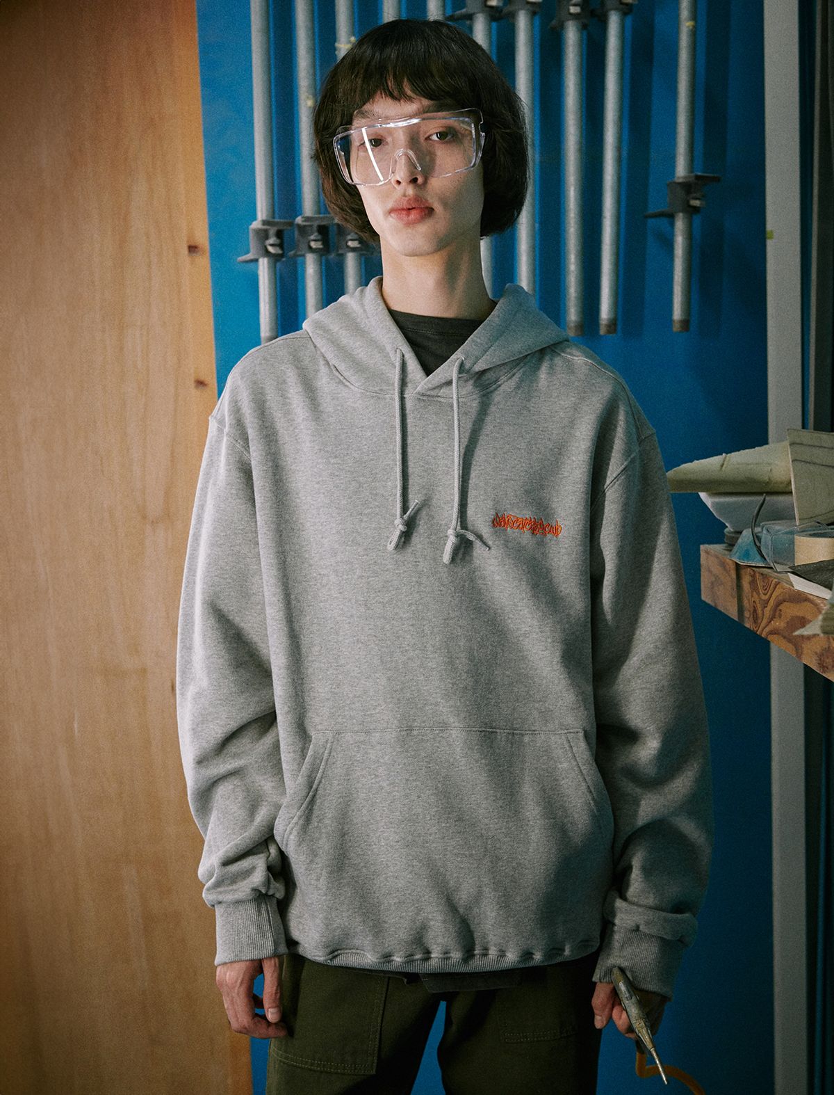 플랫웨이브 인 서울(FLATWAVE IN SEOUL) Ziii Print Hoodie Grey Melange