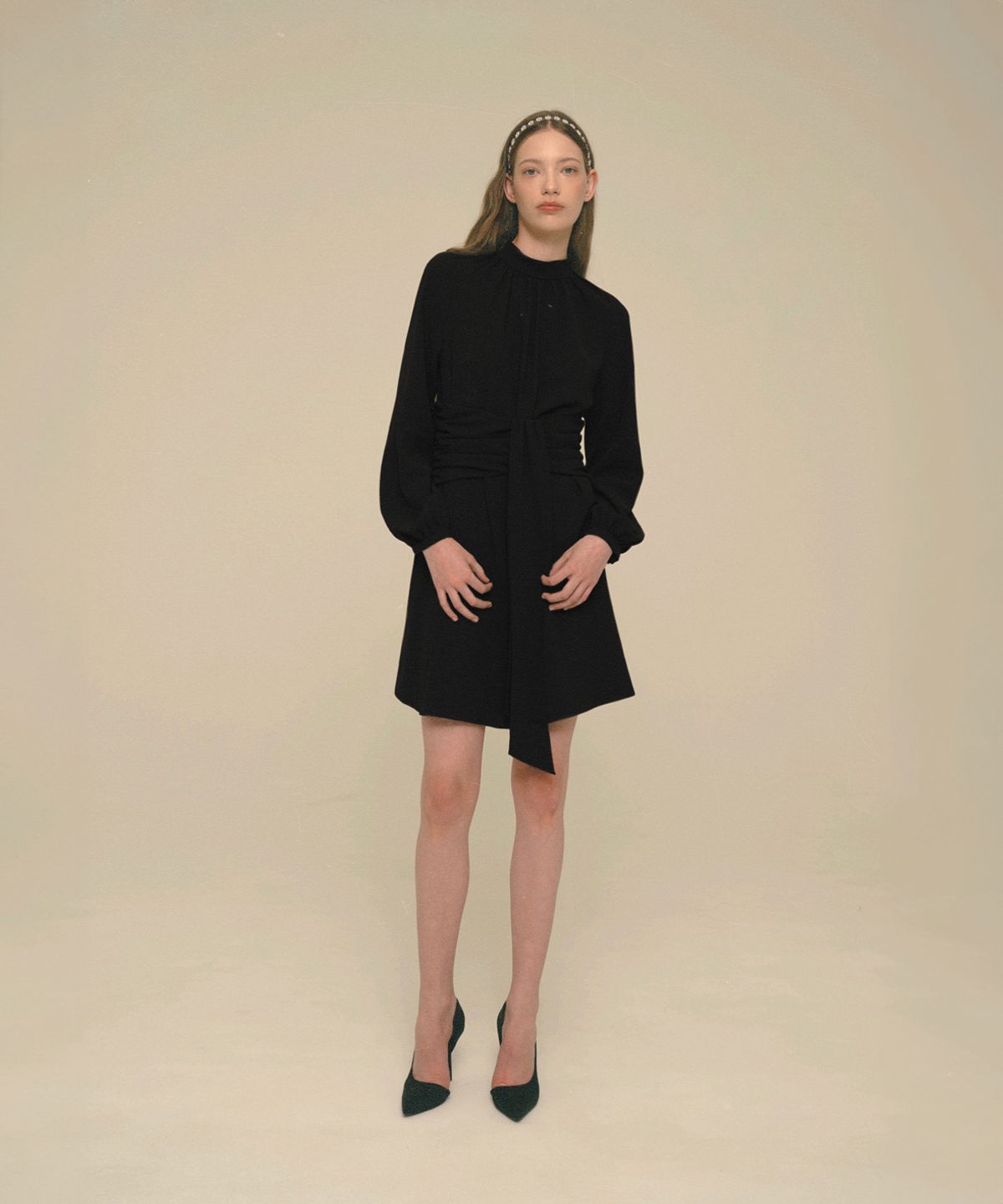 아이스가든에이오공팔(ICE GARDEN A.508) Tie Scarf Dress_Black