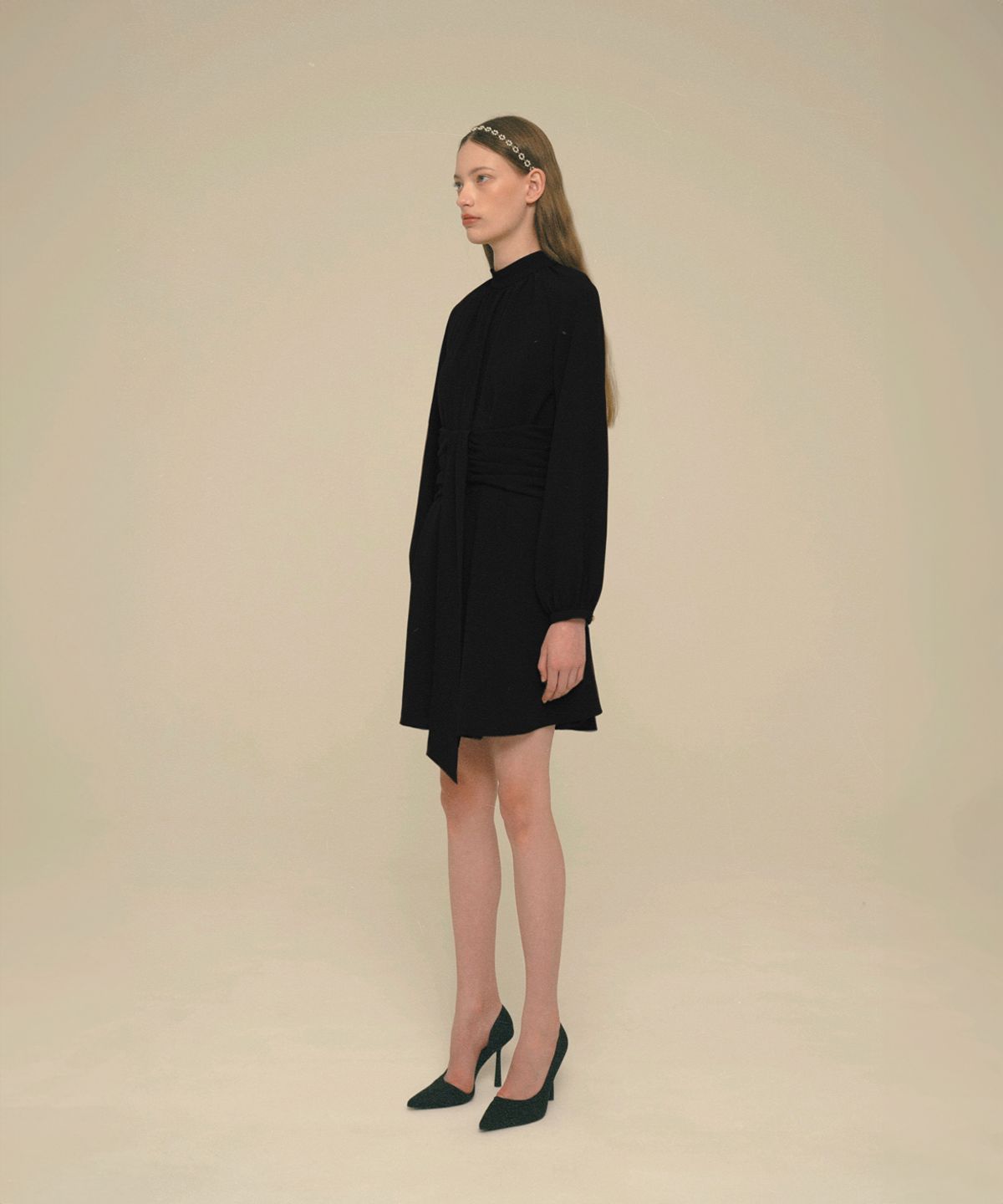 아이스가든에이오공팔(ICE GARDEN A.508) Tie Scarf Dress_Black