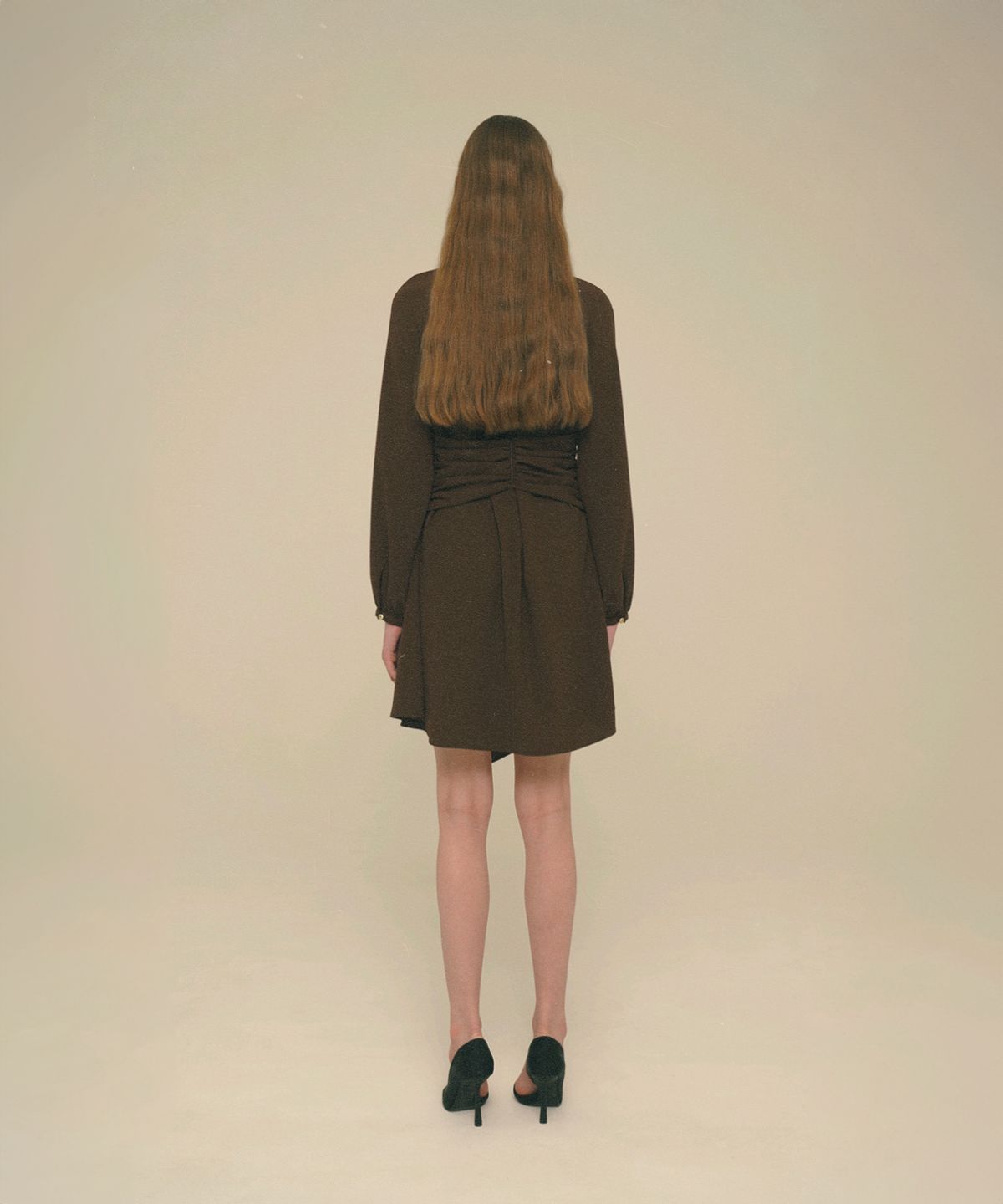 아이스가든에이오공팔(ICE GARDEN A.508) Tie Scarf Dress_Chestnut Brown