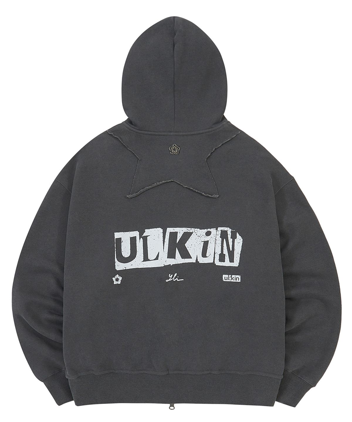 얼킨(ULKIN) 얼킨 X 이예린 아티스트 캄 워터 후드 집업_차콜