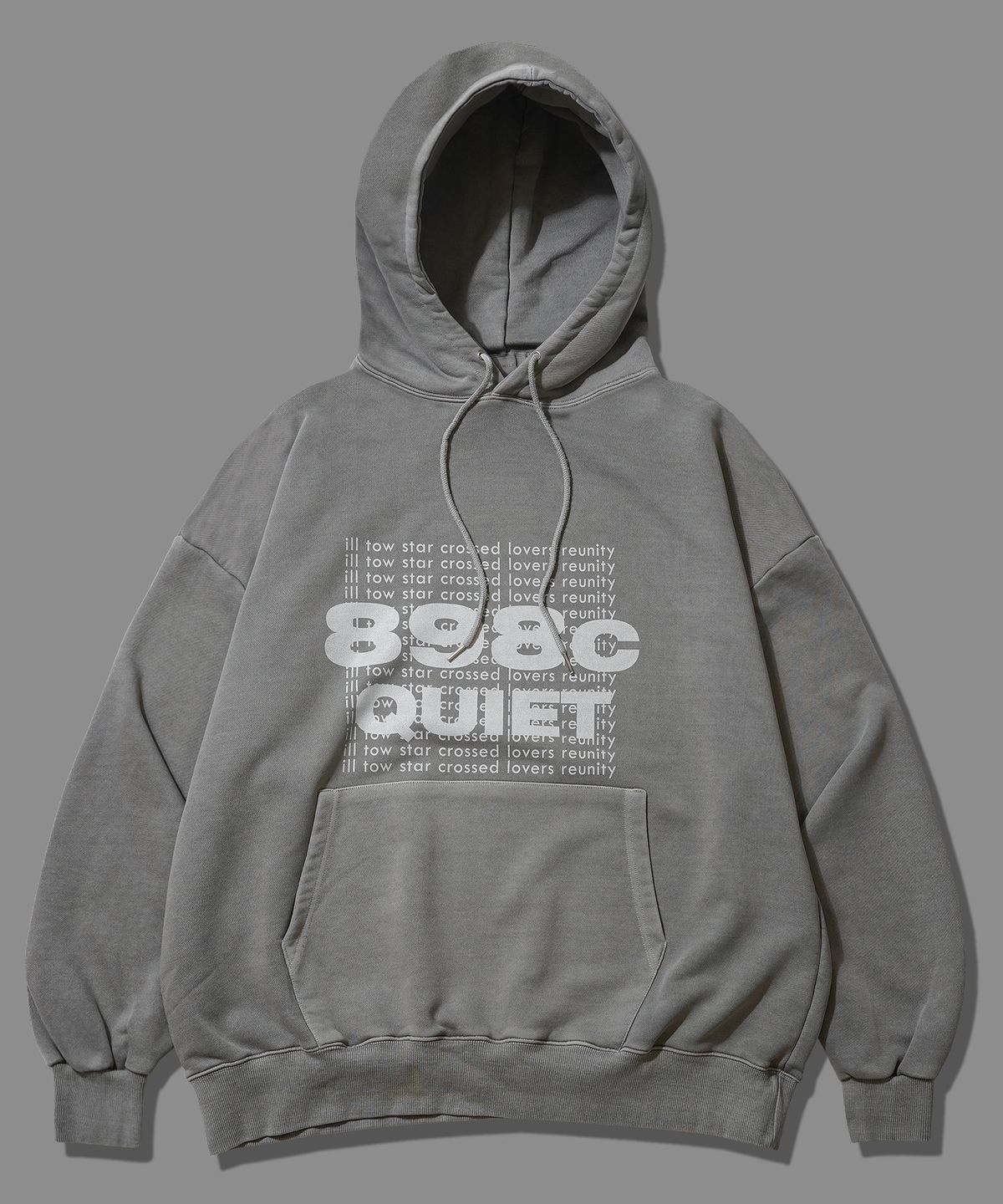 더마일(THEMILE) 피그먼트 898 크로스 스타 스웨트 후드 PIGMENT GREY