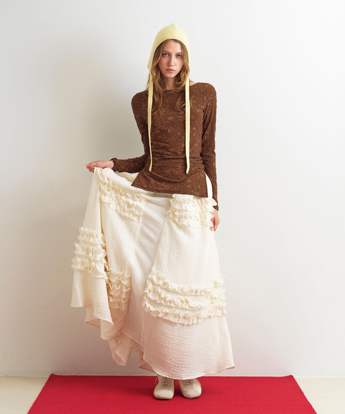 아옵트(AOPT) KNIT BONNET - BUTTER