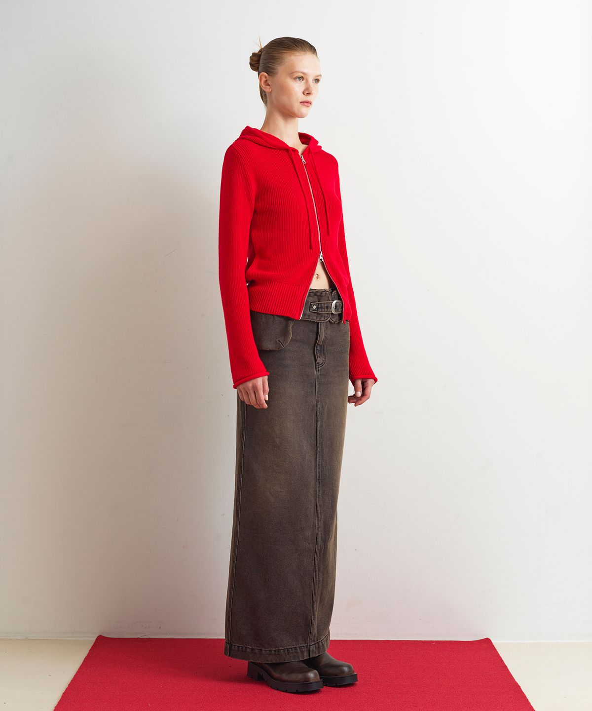아옵트(AOPT) POCKET DENIM BELT - BROWN