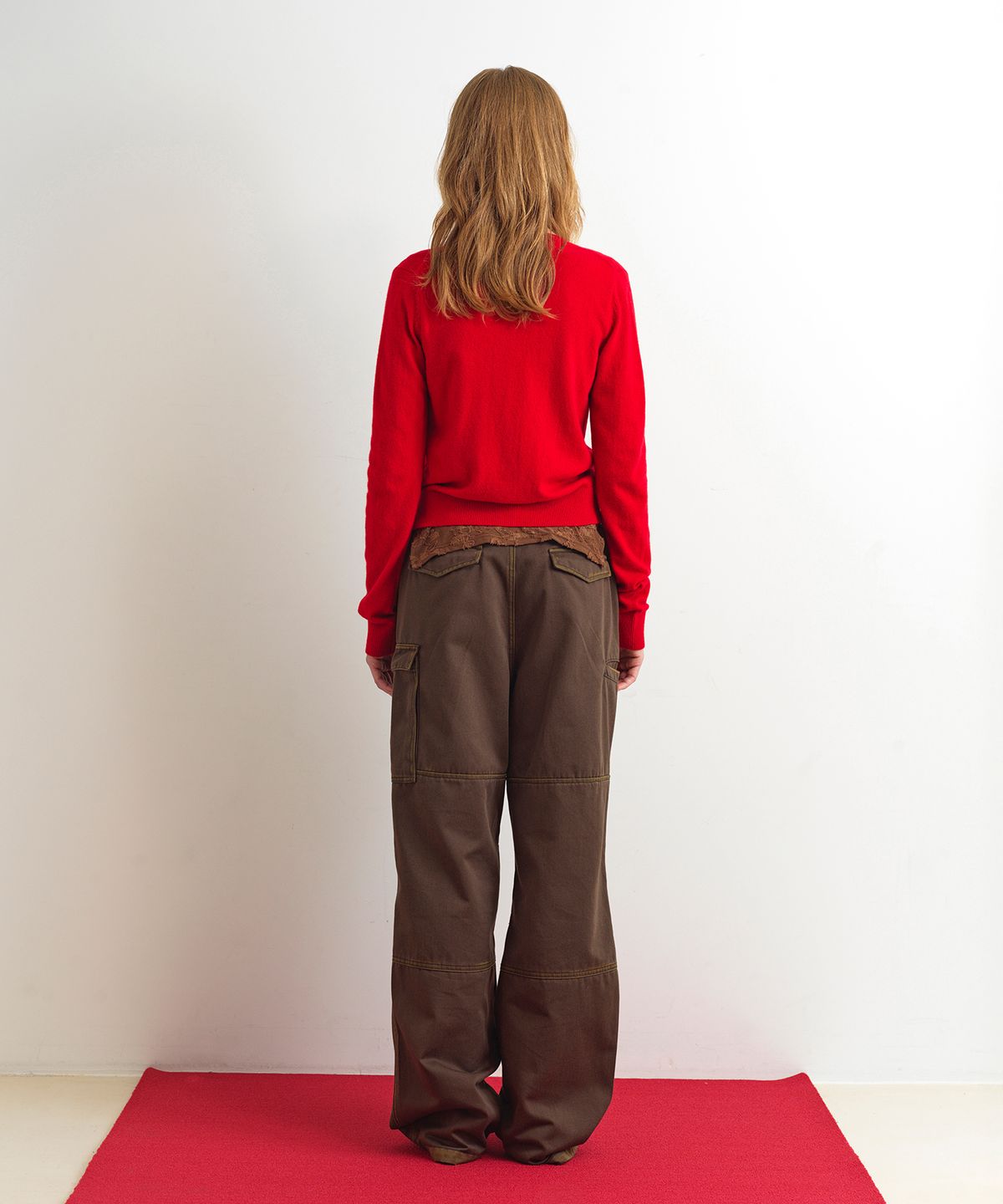 아옵트(AOPT) CARGO DENIM PANTS - KHAKI BROWN