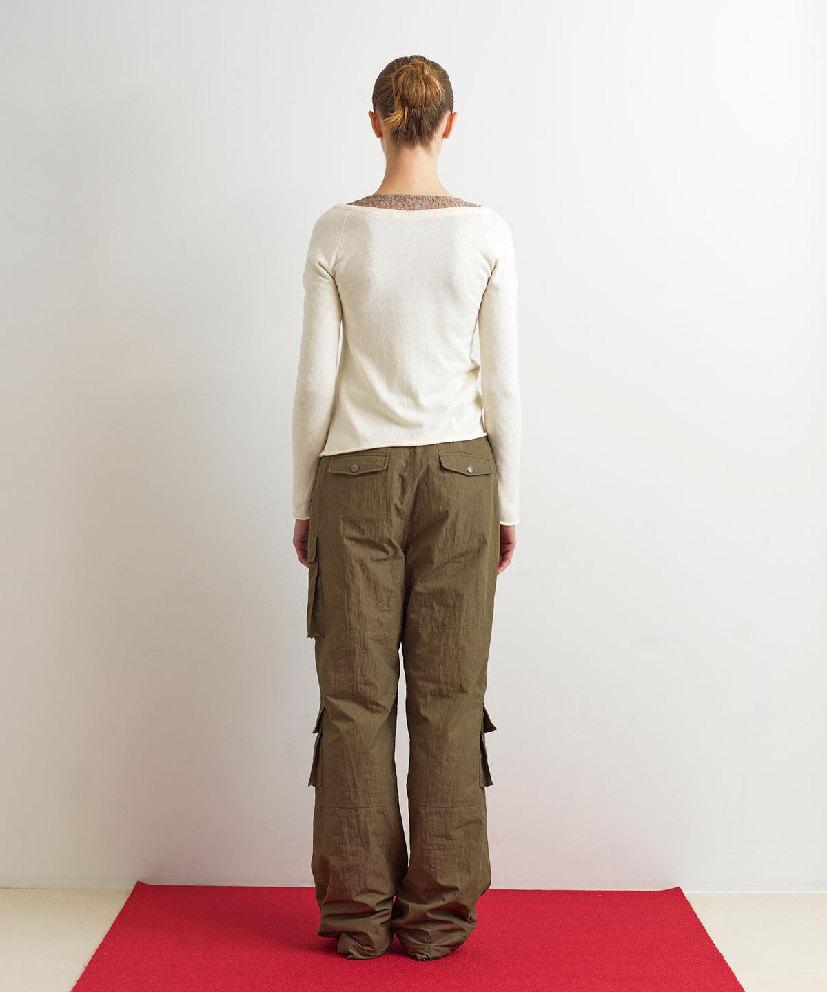 아옵트(AOPT) BOAT NECK TWO WAY CARDIGAN - CREAM