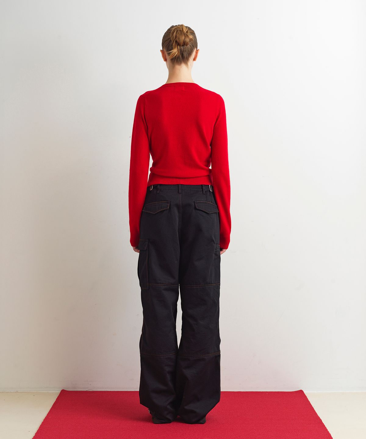 아옵트(AOPT) TWO WAY BUTTON CARDIGAN - RED