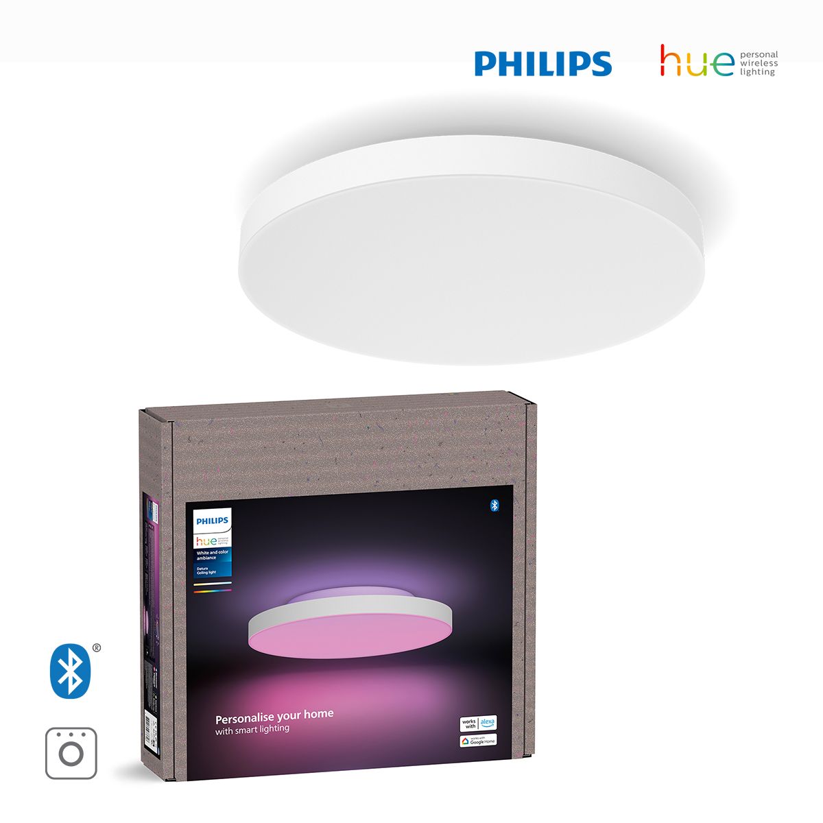 필립스 휴(PHILIPS HUE) 휴 화이트&컬러 앰비언스 다츄라 라운드 LED 원형 방등 거실등