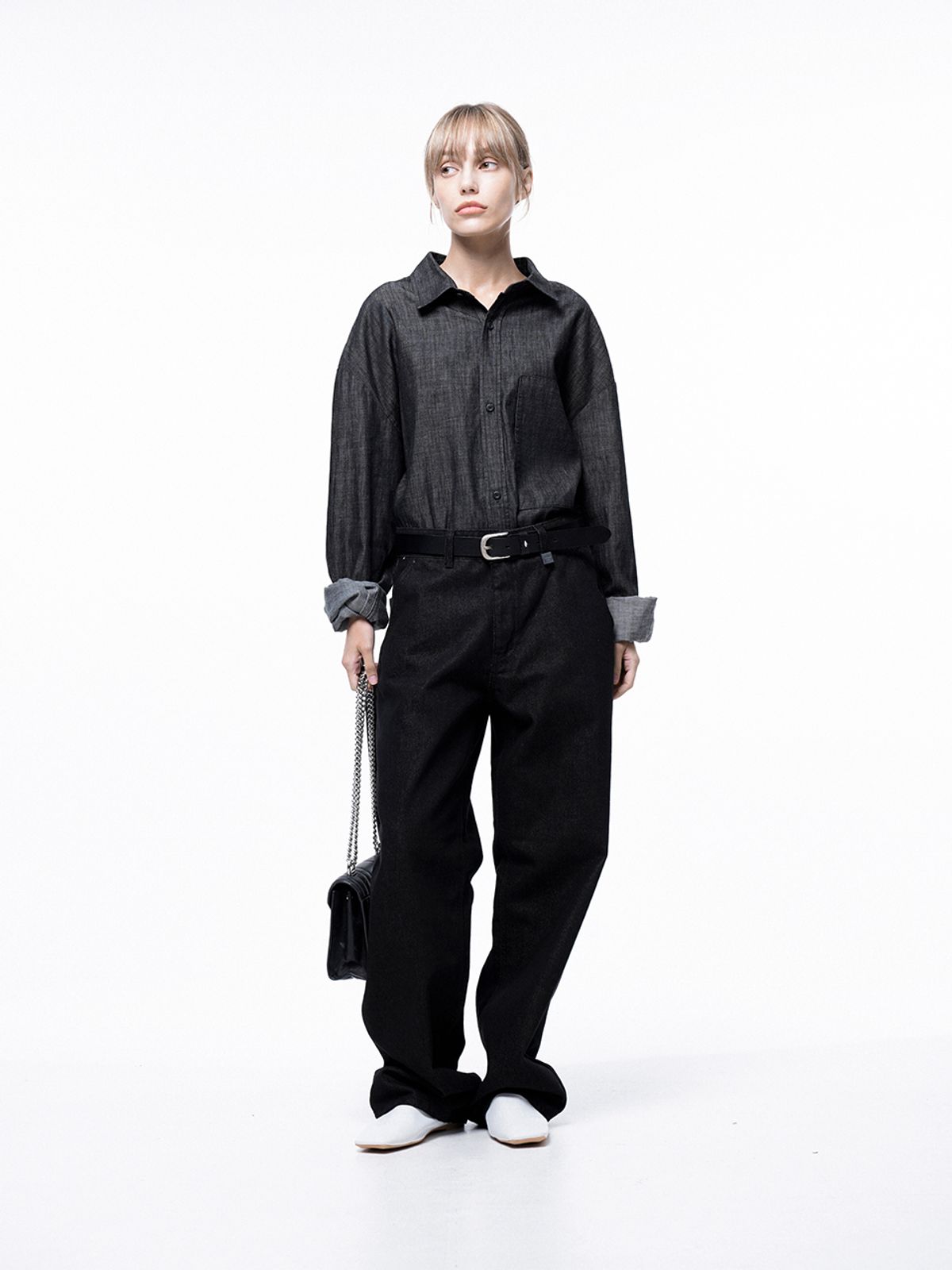 챈세스노이(CHANCE'S NOI) Non-faded Standard Denim - Black Indigo /W243PT02BK