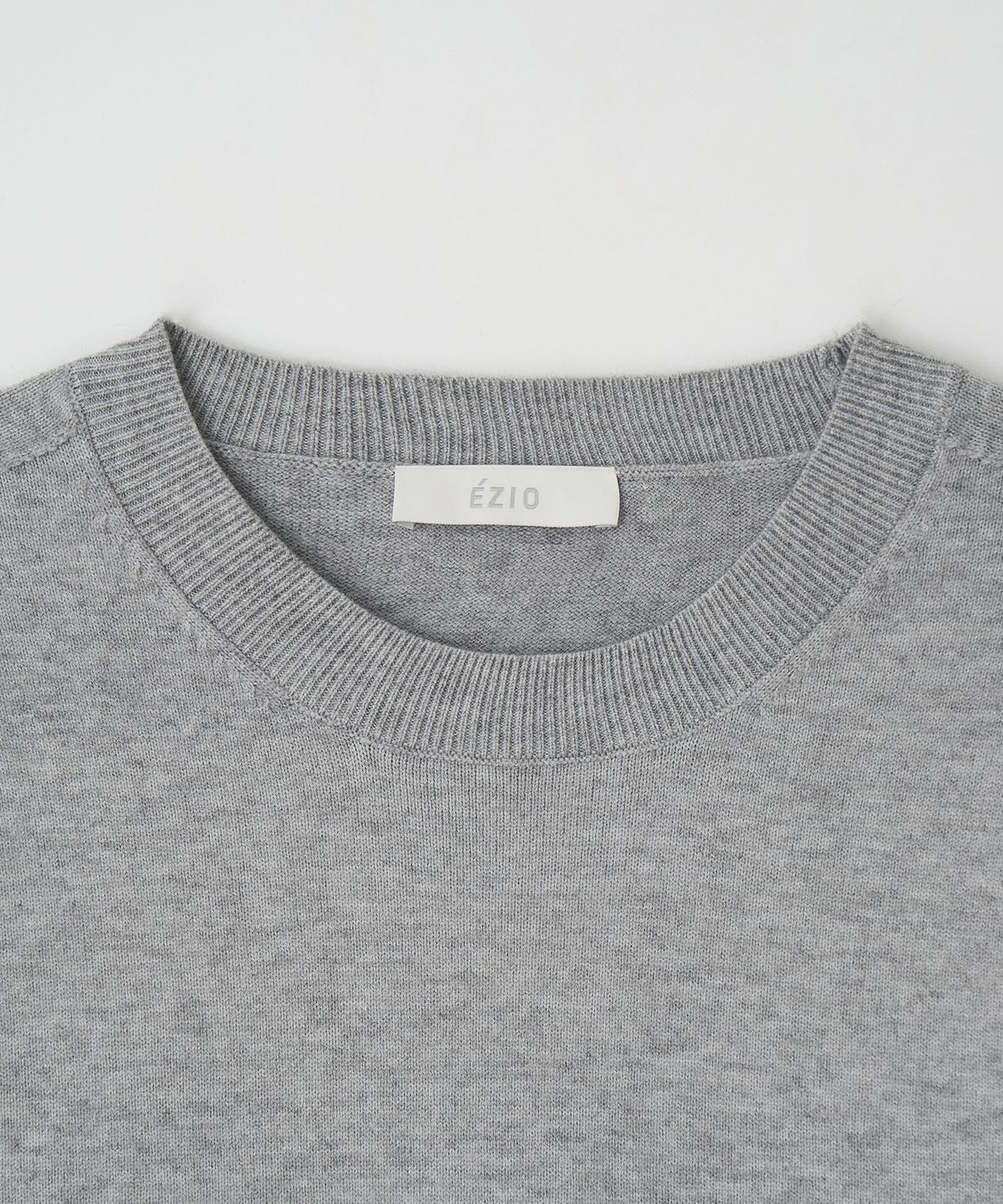 이지오(EZIO) Wholegarment Cashlike Round Knit_Grey