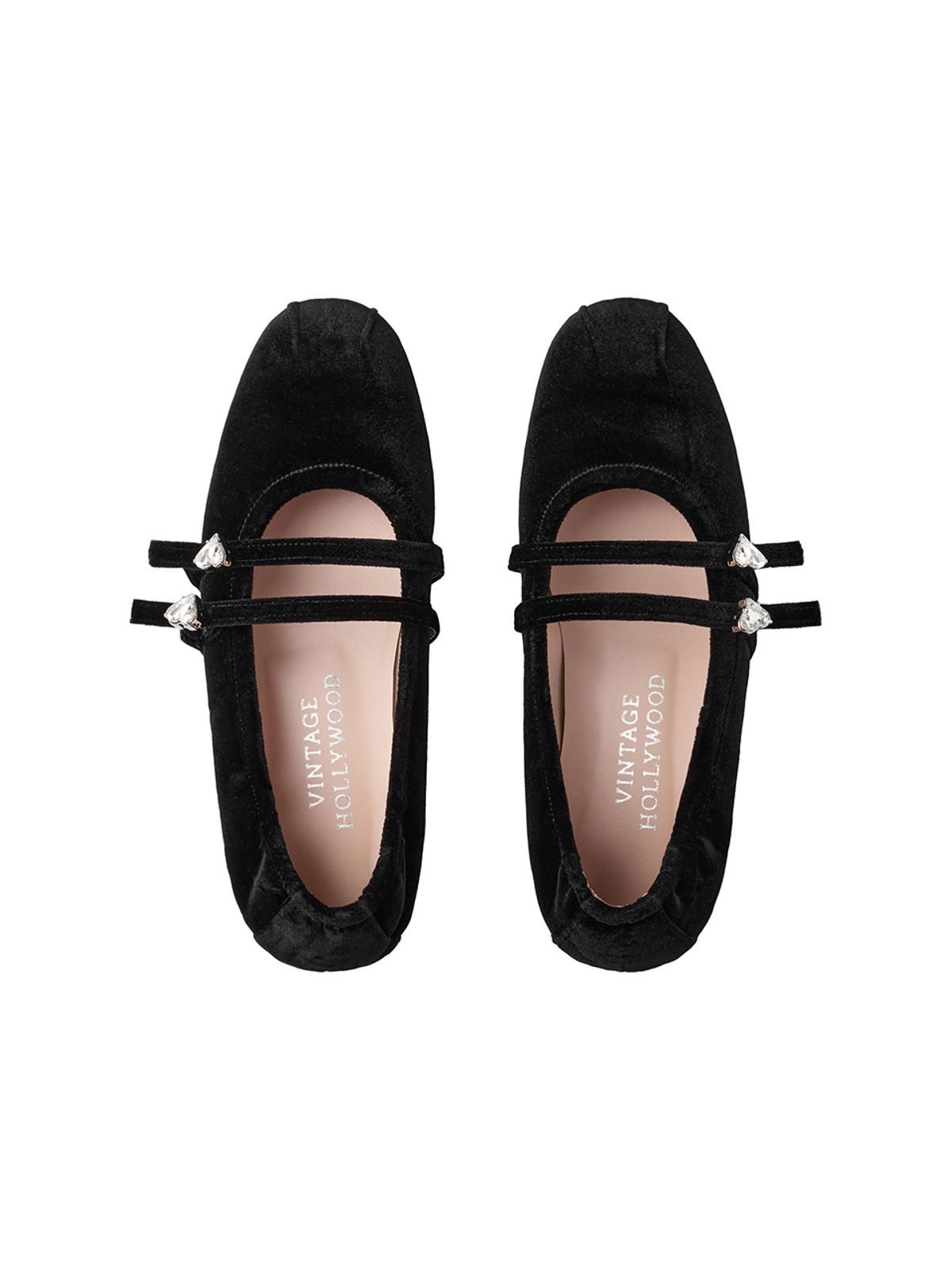 빈티지헐리우드(VINTAGE HOLLYWOOD) Heart Point Velvet Flat Shoes_VH249OSO001M