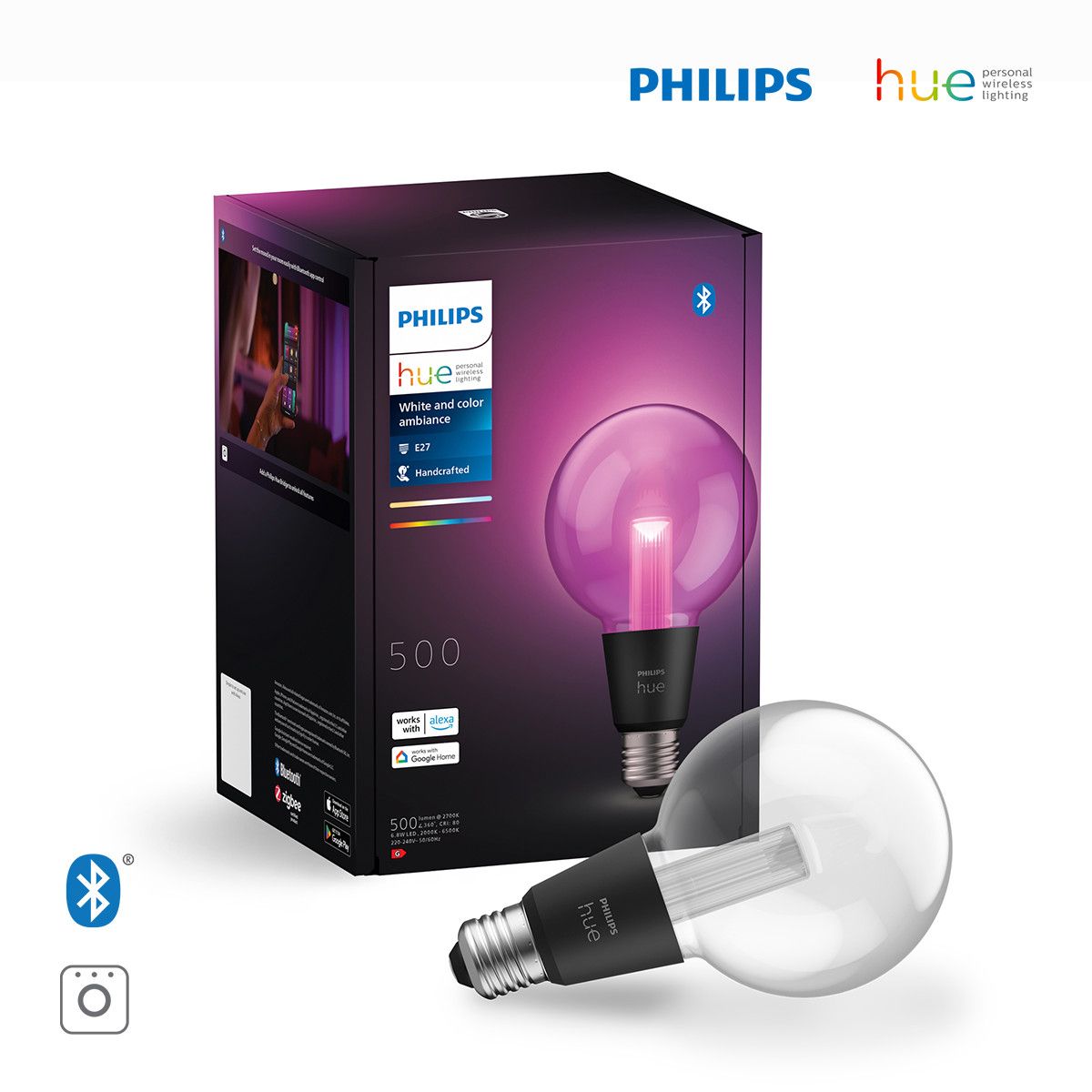 필립스 휴(PHILIPS HUE) 휴 화이트&컬러 앰비언스 라이트가이드 스몰 글로브 E26 스마트 전구 G95