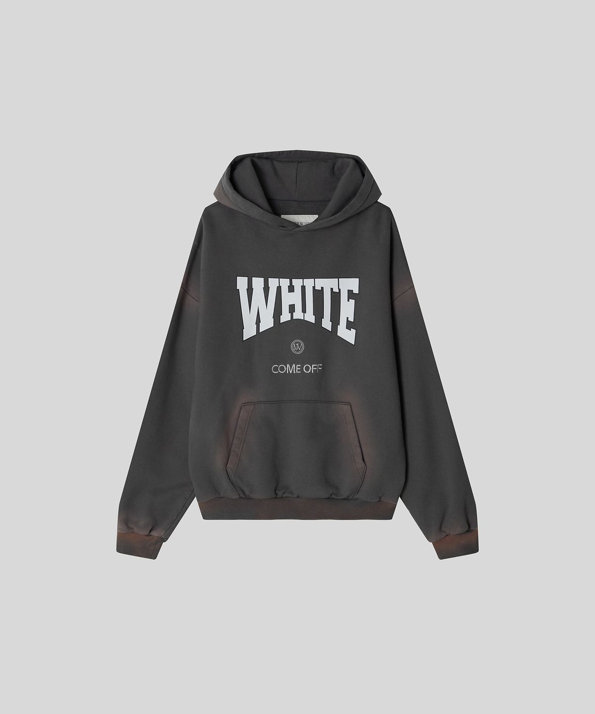 더스티화이트(DUSTYWHITE) 그레이 빈티지 워싱 기모 후드 셔츠