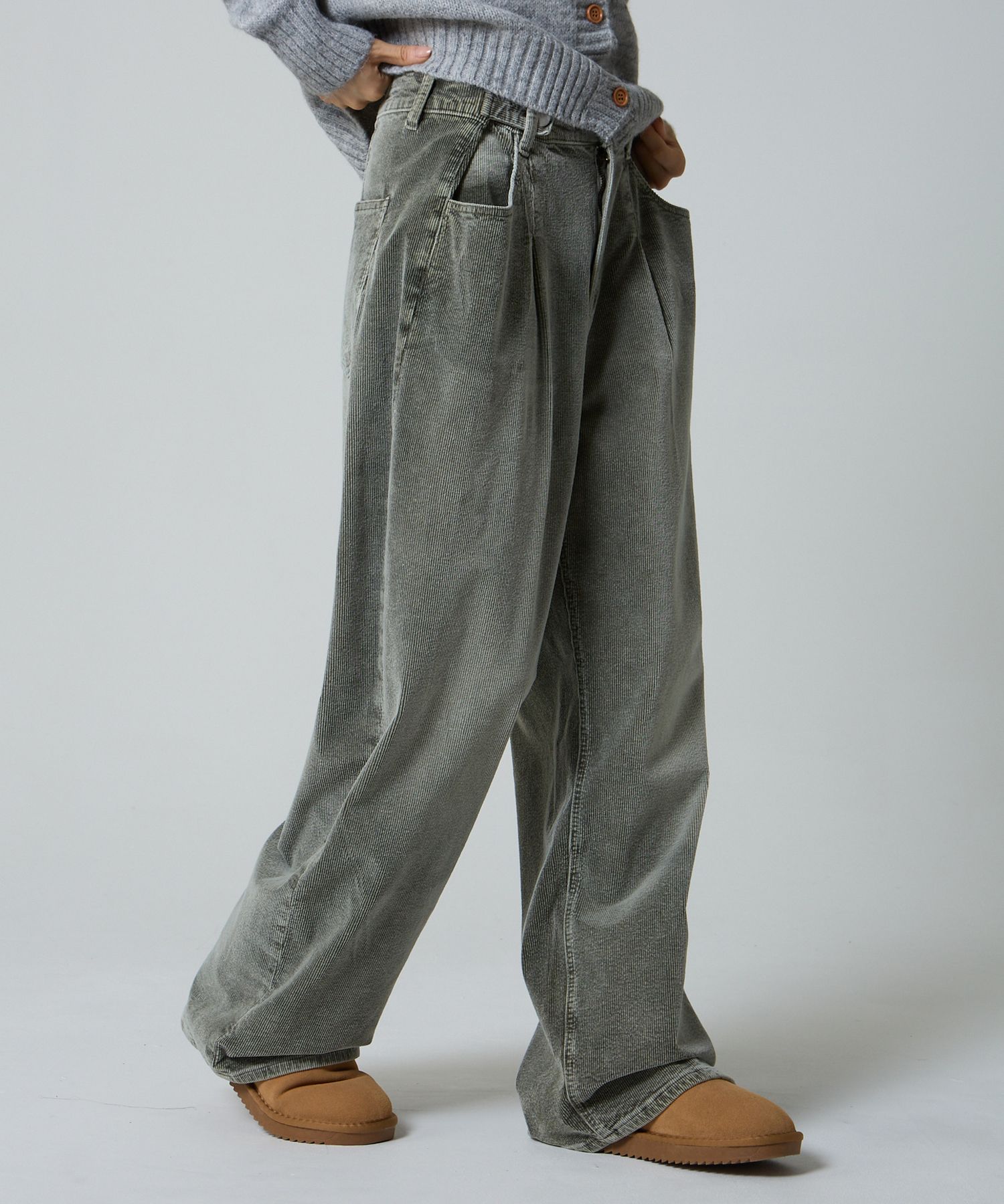 MUSINSA | UNKNOWN PLANET Custom One-Tuck Wide Corduroy Pants