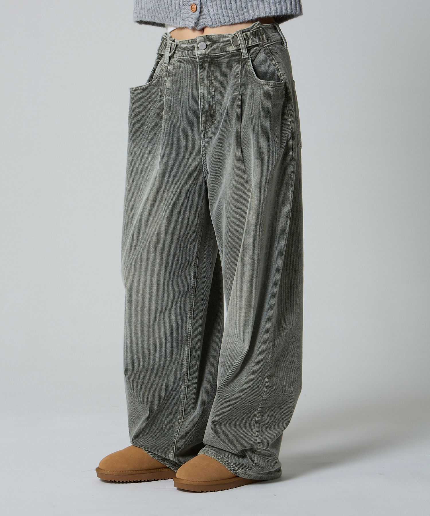 MUSINSA | UNKNOWN PLANET Custom One-Tuck Wide Corduroy Pants