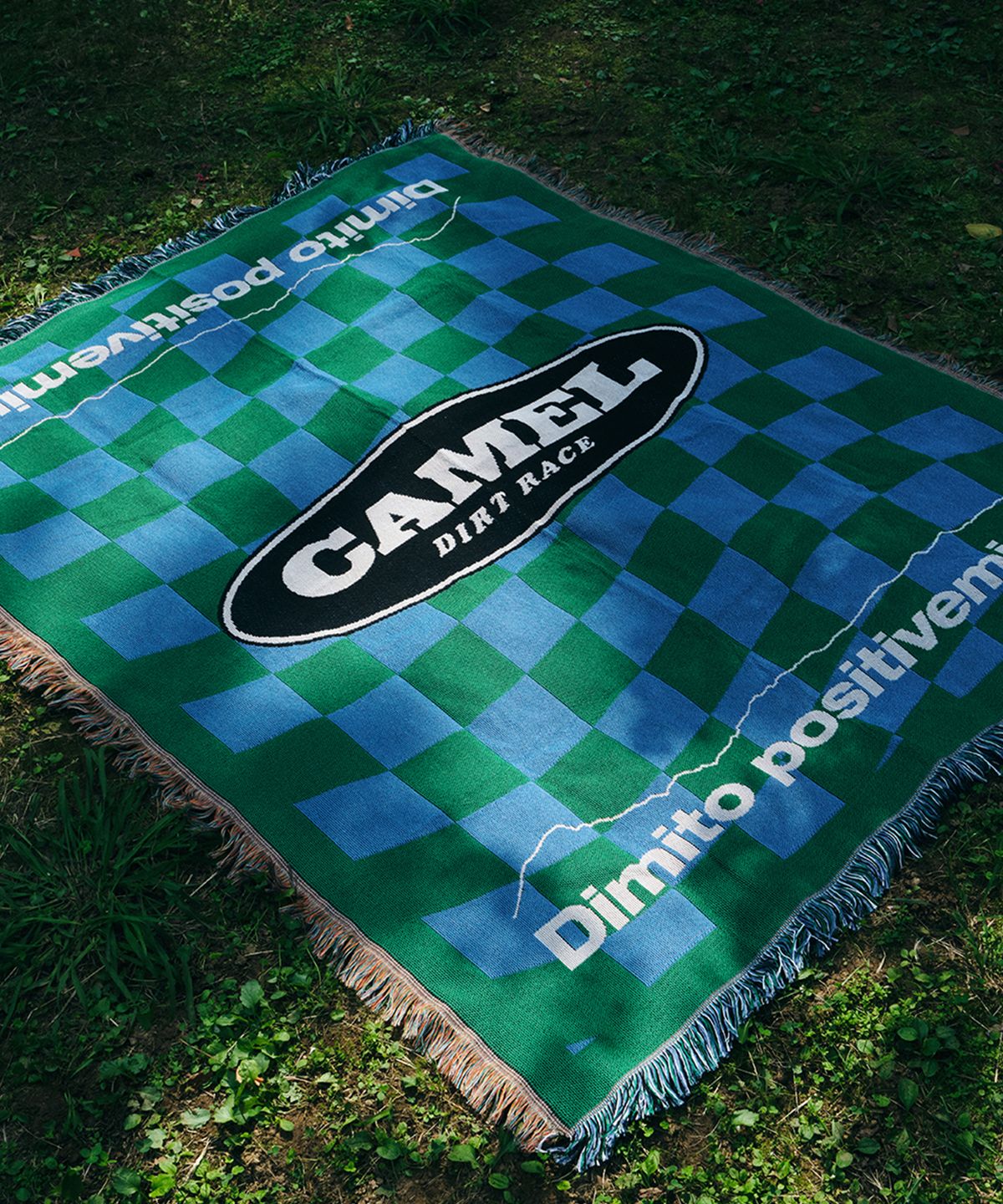 디미토(DIMITO) CAMEL RACE BLANKET CHECKER BLUE