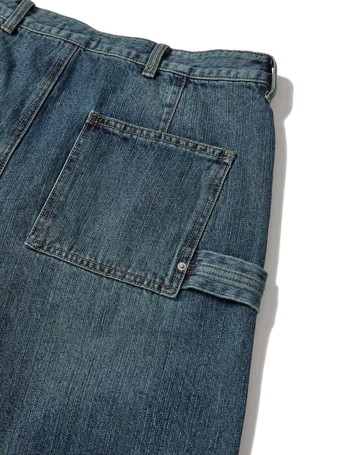 카락터(KARACTOR) Sack denim pants / Moss blue