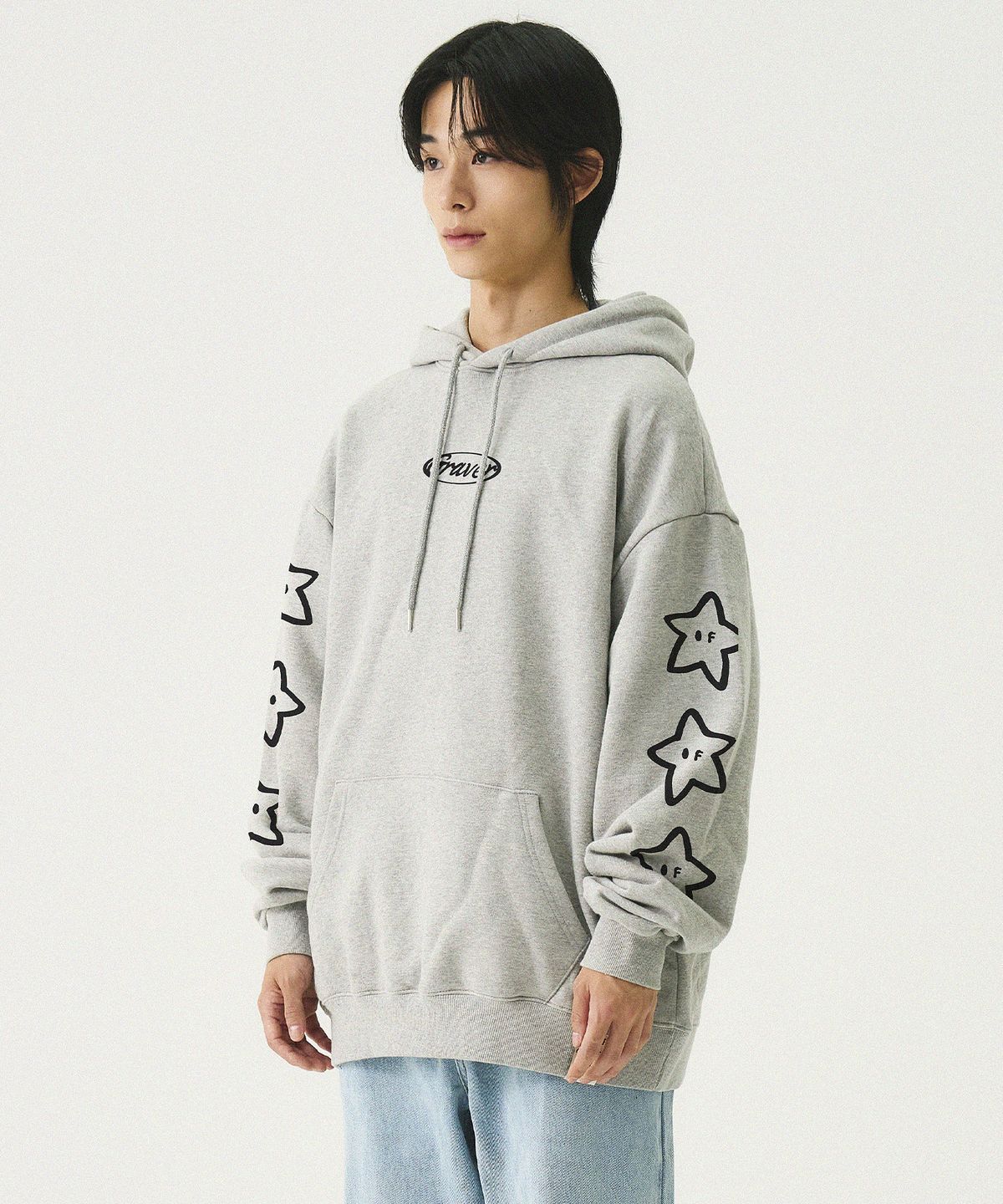 그레이버(GRAVER) [UNISEX]STAR 써클로고 후드티_그레이
