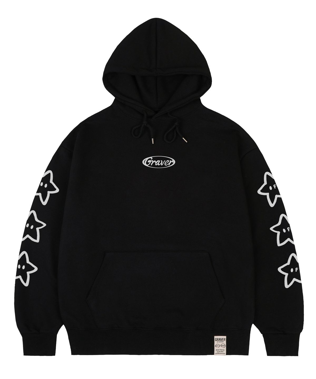 그레이버(GRAVER) [UNISEX]STAR 써클로고 후드티_블랙