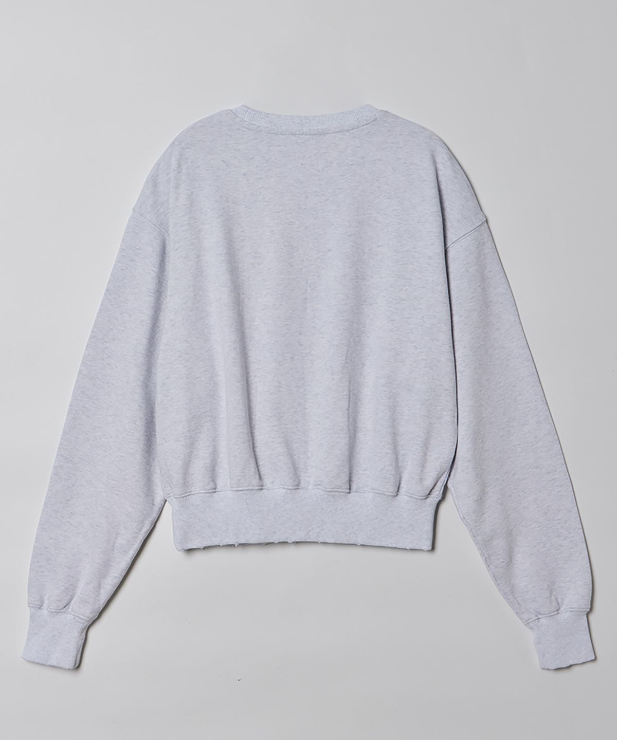 필더스(FIELDERS) LOGO DAMAGED SWEAT SHIRTS WHITE MELANGE