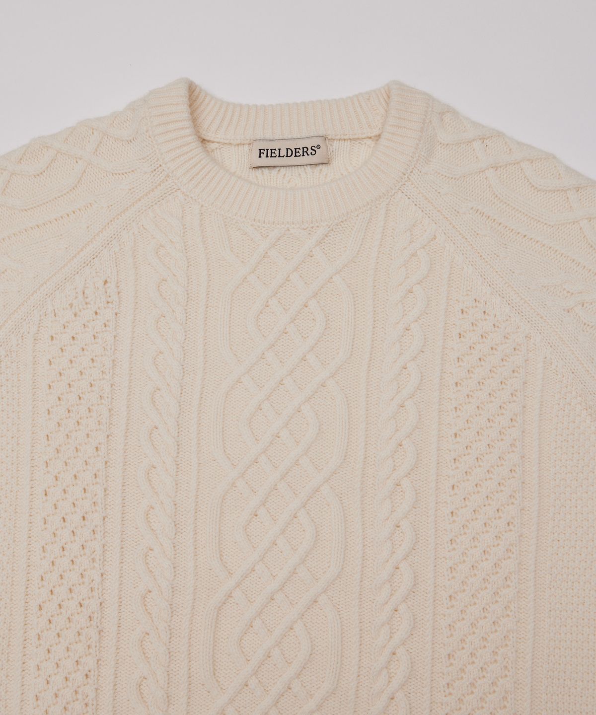 필더스(FIELDERS) CASHMERE BLENDED CABLE KNIT WHITE