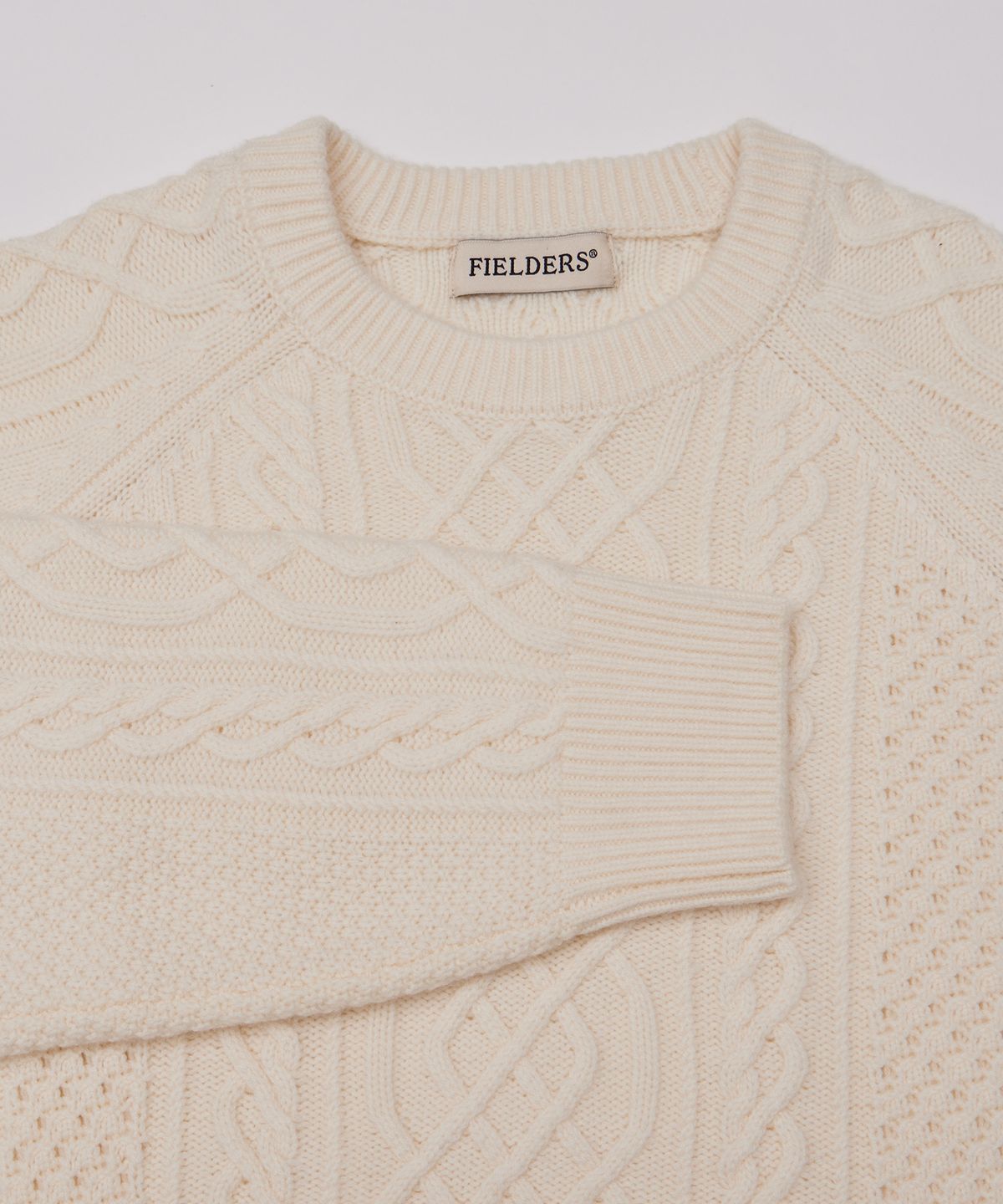 필더스(FIELDERS) CASHMERE BLENDED CABLE KNIT WHITE